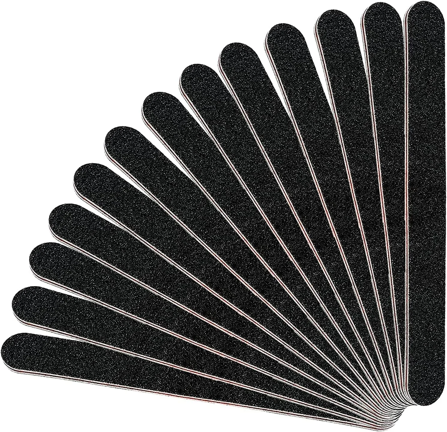 ست سوهان ناخن Premify، سوهان دو طرفه سمباده ای - ابزار مانیکور سوهان بافر ناخن برای آراستگی و حالت دادن به ناخن - مشکی درجه زبری 100/180 (6 عدد سوهان ناخن)