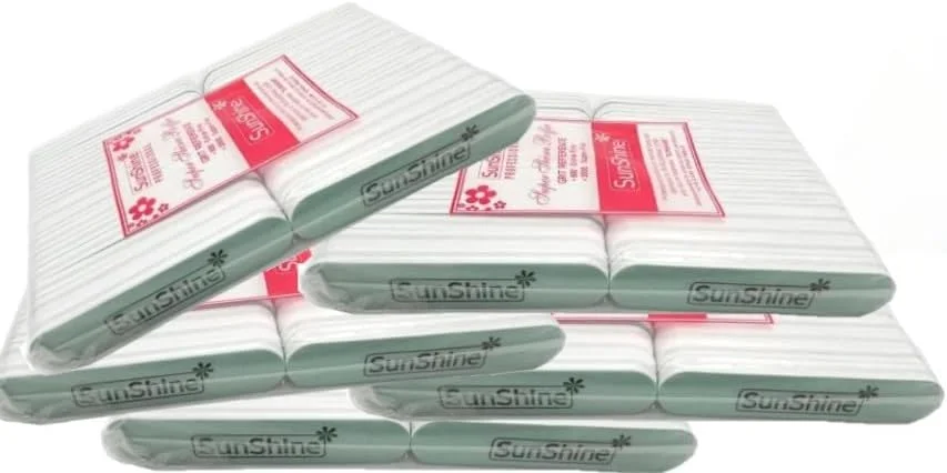 بافر ناخن مینی 150 عددی، پولیشر دو طرفه با گریت 600/3000، بافر و براق کننده ناخن، سوهان بافر ناخن، سبز (8.50 سانتی متر، 150 عدد)