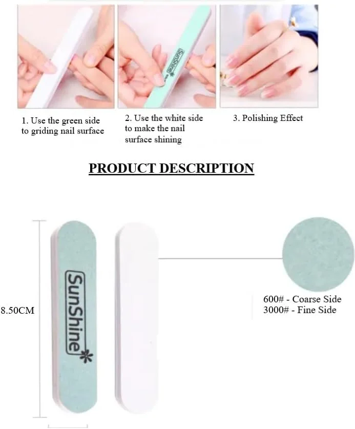 بافر ناخن مینی 150 عددی، پولیشر دو طرفه با گریت 600/3000، بافر و براق کننده ناخن، سوهان بافر ناخن، سبز (8.50 سانتی متر، 150 عدد) بافر ناخن مینی 150 عددی، پولیشر دو طرفه با گریت 600/3000، بافر و براق کننده ناخن، سوهان بافر ناخن، سبز (8.50 سانتی متر، 150 عدد)