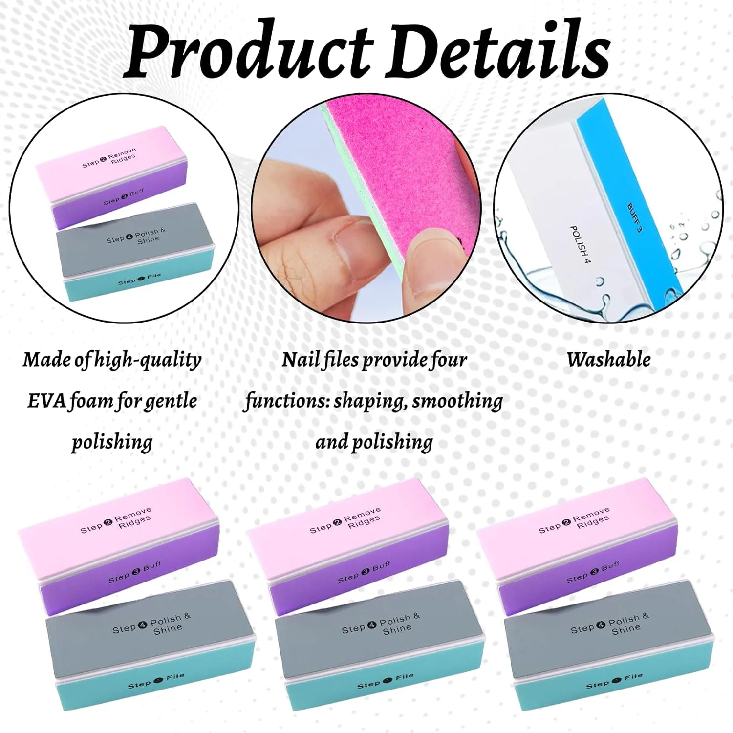 بلاک پولیش ناخن، بسته 8 عددی سوهان ناخن، پولیش ناخن برای ناخن های طبیعی، بافر ناخن، سوهان مراقبت از ناخن، پولیش ناخن 4 طرفه برای ناخن ها، بافر برای ناخن ها، بافر ناخن برای ناخن های ژلی، قابل شستشو