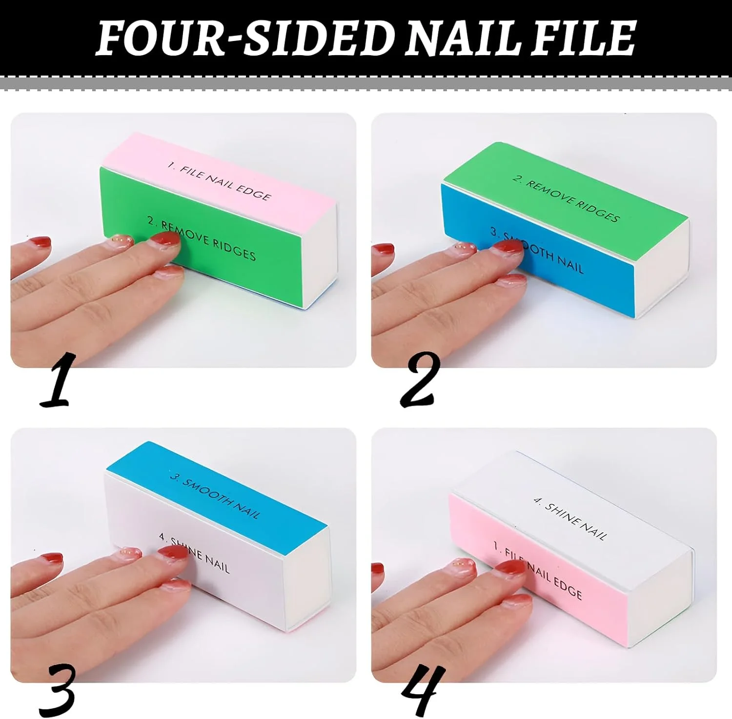 بلاک پولیش ناخن، بسته 8 عددی سوهان ناخن، پولیش ناخن برای ناخن های طبیعی، بافر ناخن، سوهان مراقبت از ناخن، پولیش ناخن 4 طرفه برای ناخن ها، بافر برای ناخن ها، بافر ناخن برای ناخن های ژلی، قابل شستشو