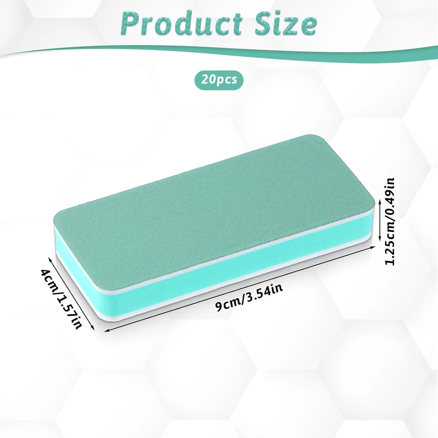 مجموعه 20 عددی سوهان و بافر ناخن Piriuuo، بافر ناخن حرفه ای مینی، بافر مستطیلی ناخن، سوهان ناخن برای ناخن های اکریلیک و ناخن های طبیعی درجه زبری 1000/4000 (سبز)