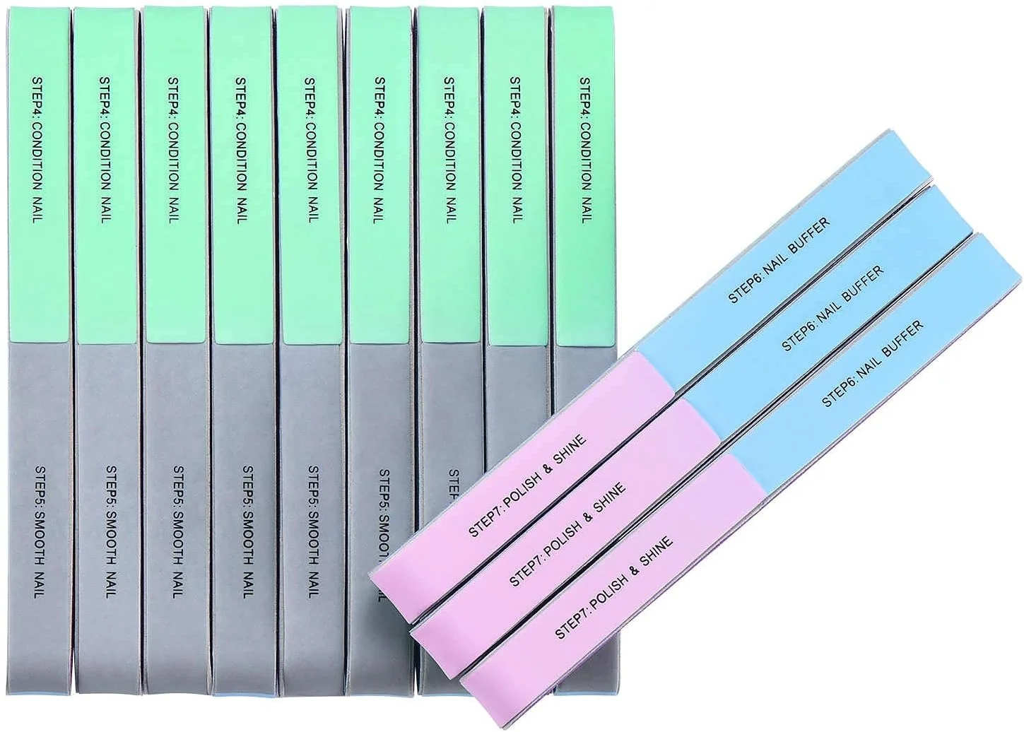 سوهان ناخن حرفه ای 7 طرفه ORiTi، 12 عددی، مناسب برای خانم ها و دختران، سمباده طبیعی