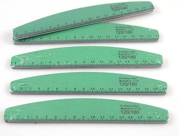 سوهان ناخن 5 عددی LA PERLA TECH با مقیاس خط کشی، سمباده ناخن 120/180، پولیش، سمباده ضخیم، بافر ناخن، ابزار مانیکور قابل شستشو