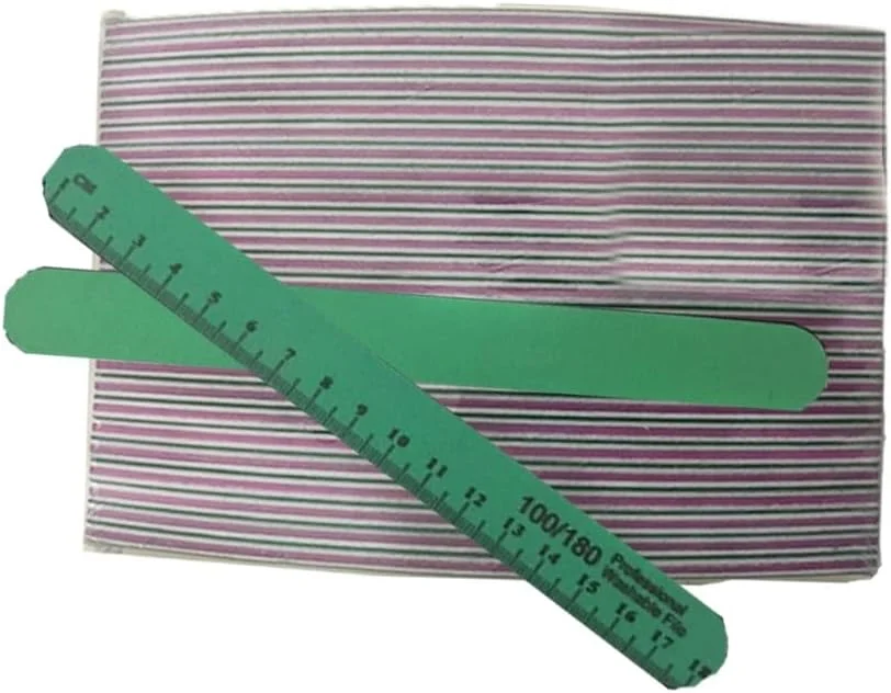 سوهان ناخن 5 عددی LA PERLA TECH با مقیاس خط کشی 100/180، سوهان ناخن سنباده ای، پولیش، سمباده ضخیم، بافر ناخن، قابل شستشو، ابزار مانیکور، مناسب استفاده در سالن