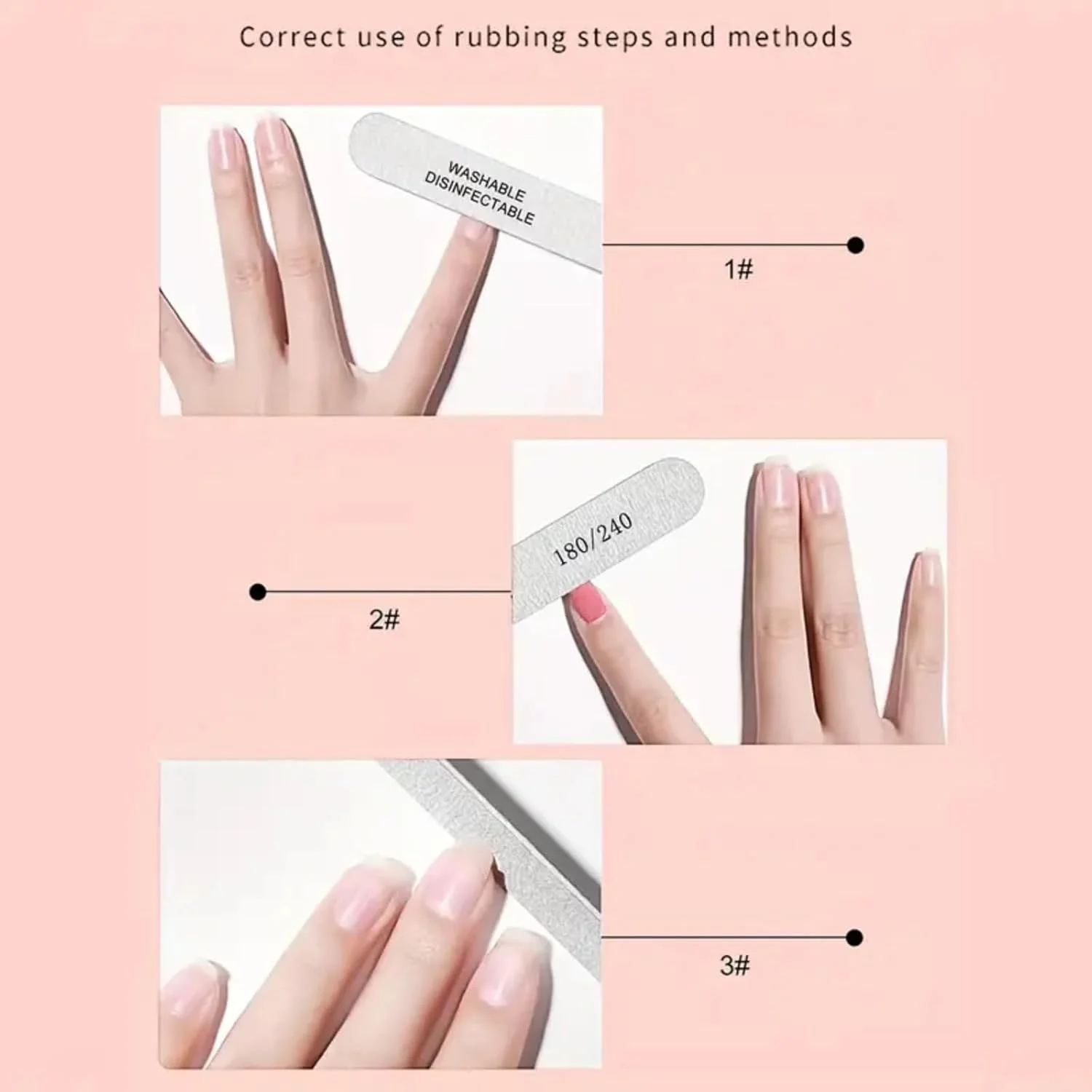 مجموعه 10 عددی سوهان و بافر ناخن - کیت ابزار مانیکور حرفه ای 7 طرفه با گریت 180/240، کیت قابل حمل مراقبت از ناخن برای خانه/سالن، شکل نواری، آماده هدیه.