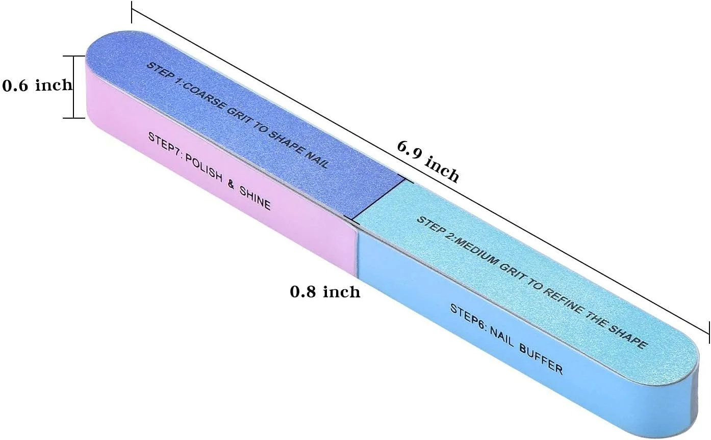 سوهان ناخن حرفه ای 7 طرفه ORiTi، 12 عددی، مناسب برای خانم ها و دختران، سمباده طبیعی