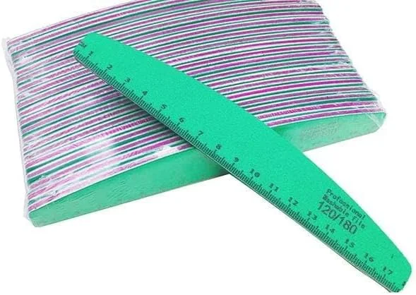 سوهان ناخن تک عددی LA PERLA TECH با خط کش مدرج، سمباده 120/180، سوهان پولیش ناخن، سمباده ضخیم، بافر ناخن، قابل شستشو، ابزار مانیکور، مناسب برای استفاده در سالن