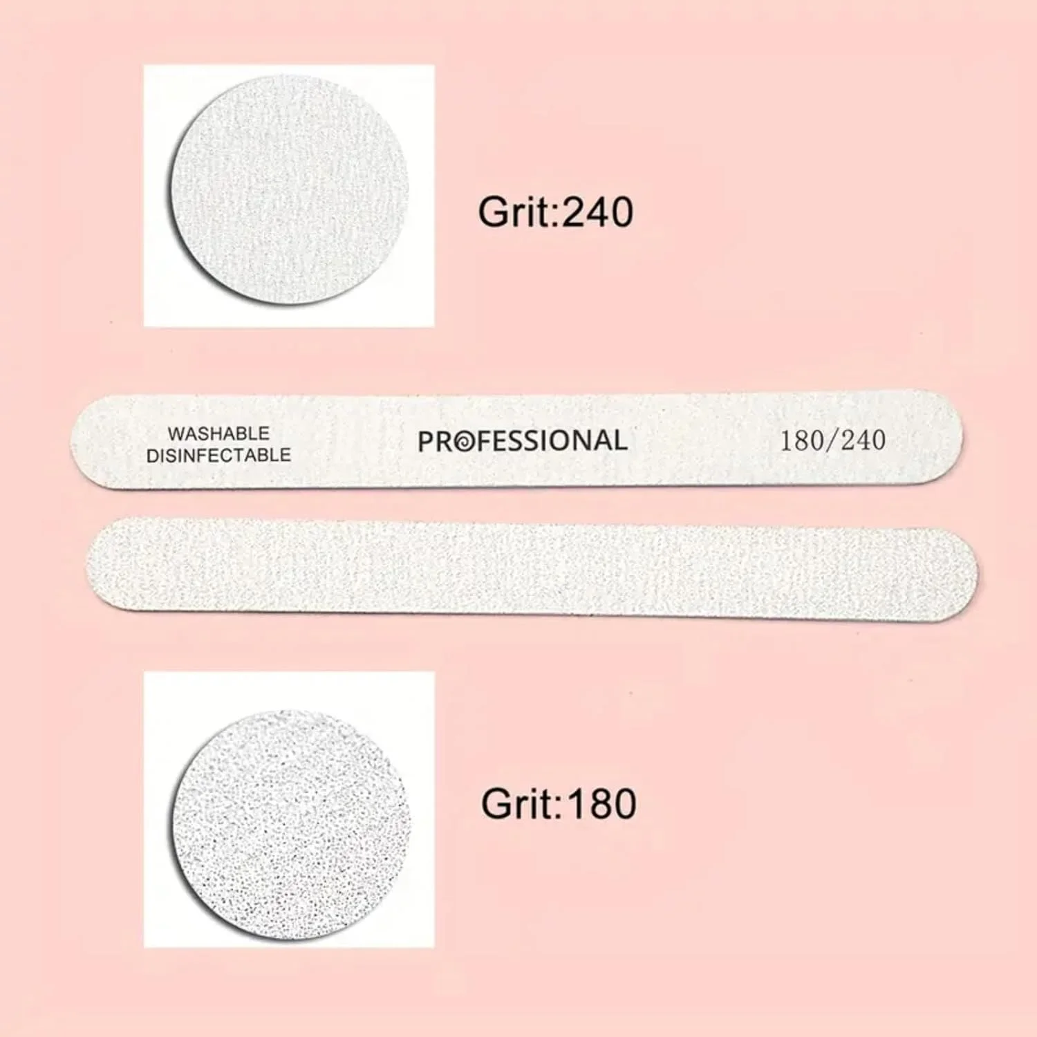 مجموعه 10 عددی سوهان و بافر ناخن - کیت ابزار مانیکور حرفه ای 7 طرفه با گریت 180/240، کیت قابل حمل مراقبت از ناخن برای خانه/سالن، شکل نواری، آماده هدیه.