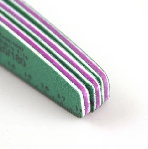 سوهان ناخن تک عددی LA PERLA TECH با خط کش مدرج، سمباده 120/180، سوهان پولیش ناخن، سمباده ضخیم، بافر ناخن، قابل شستشو، ابزار مانیکور، مناسب برای استفاده در سالن