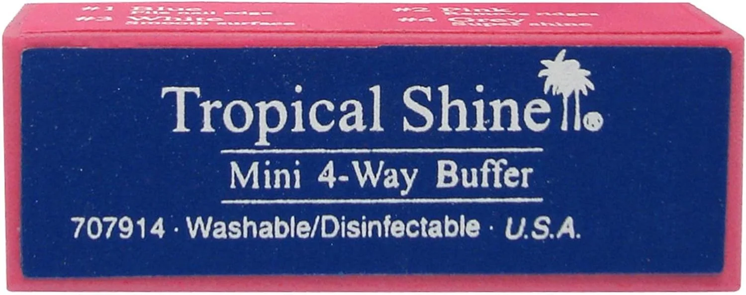 بافر چهار طرفه تروپیکال شاین مینی بلاک - متوسط-ظریف و براق کننده - مینی بلاک برای بانوان - 1 عدد سوهان