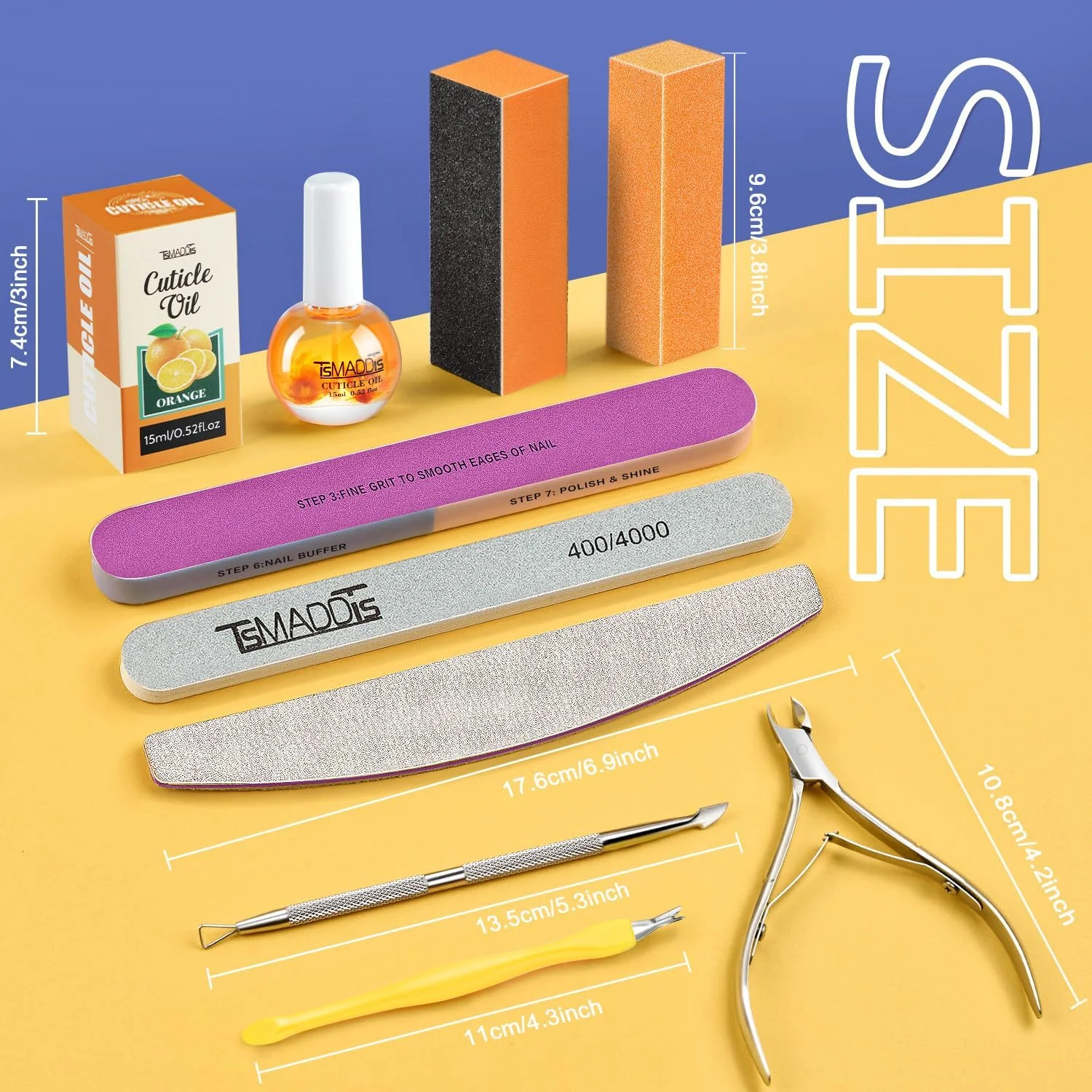 ست مانیکور زنانه TsMADDTs با سوهان ناخن، بافر بلاک، بافرهای پولیش، نیپر کوتیکول، پوشر و روغن کوتیکول ست مانیکور زنانه TsMADDTs با سوهان ناخن، بافر بلاک، بافرهای پولیش، نیپر کوتیکول، پوشر و روغن کوتیکول