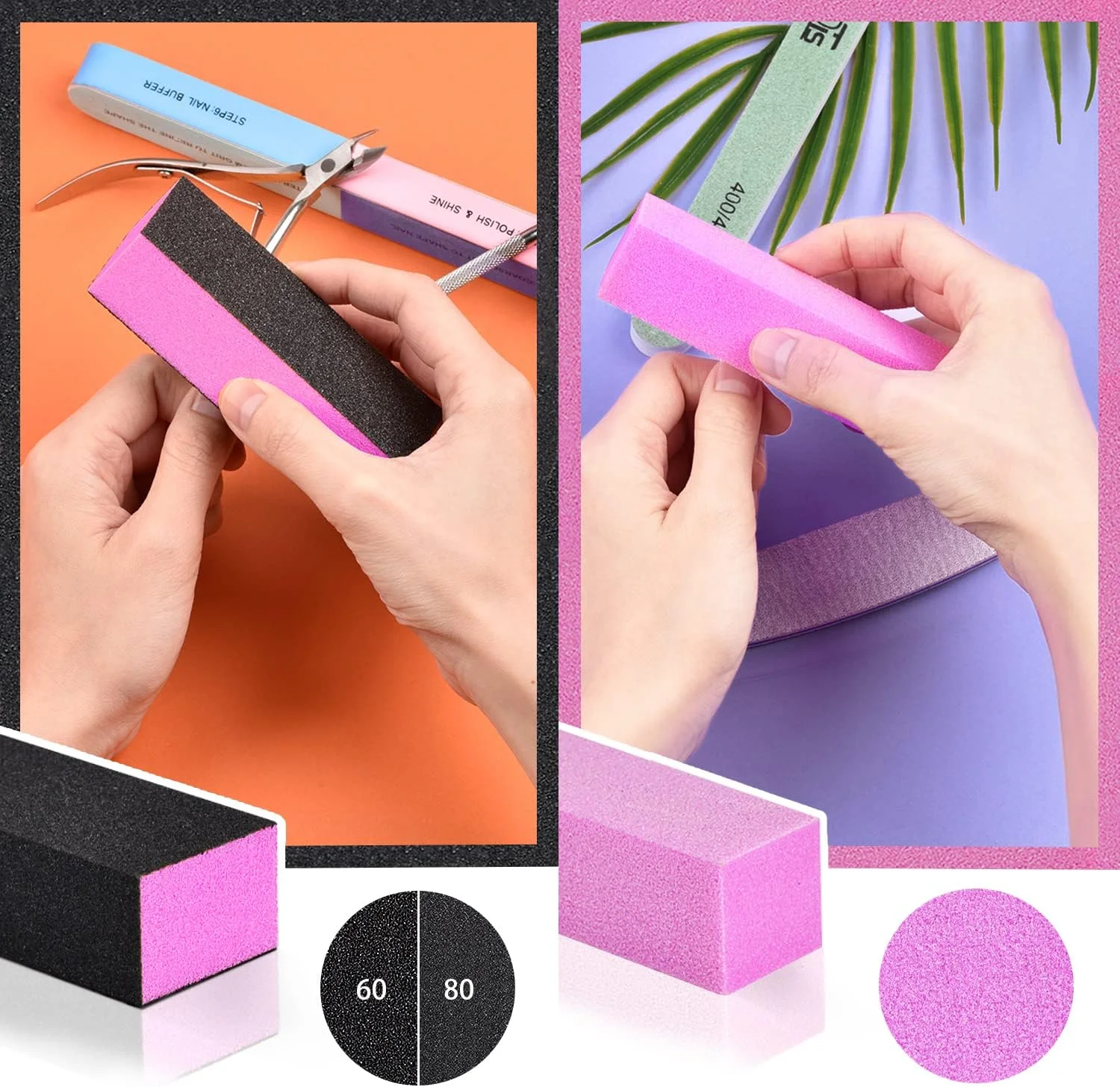 بافر و سوهان ناخن TsMADDTs، کیت ابزار مانیکور با 3 عدد سوهان ناخن، 2 عدد بافر ناخن، 2 عدد بلوک بافر ناخن، نیپر کوتیکول، پوشر کوتیکول و روغن کوتیکول