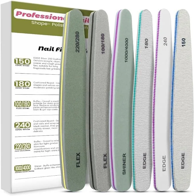 سوهان ناخن OSYA، ست سوهان و بافر ناخن برای سوهان زدن، فرم دادن، صاف کردن، بافر و براق کردن ناخن ها، مدل نیمه ماه