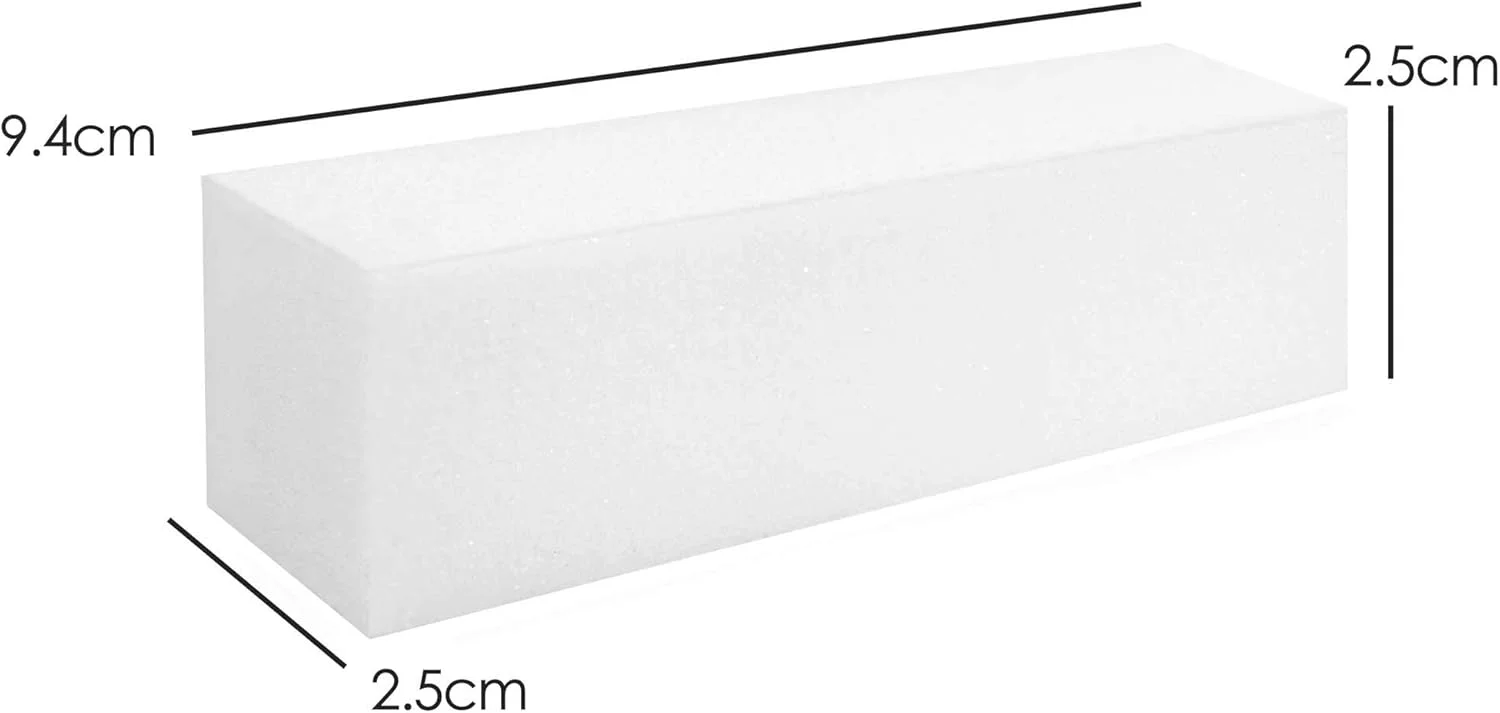 بسته 10 عددی بافر ناخن TRIXES - برای شکل دادن و صیقل دادن ناخن های اکریلیک طبیعی - سفید