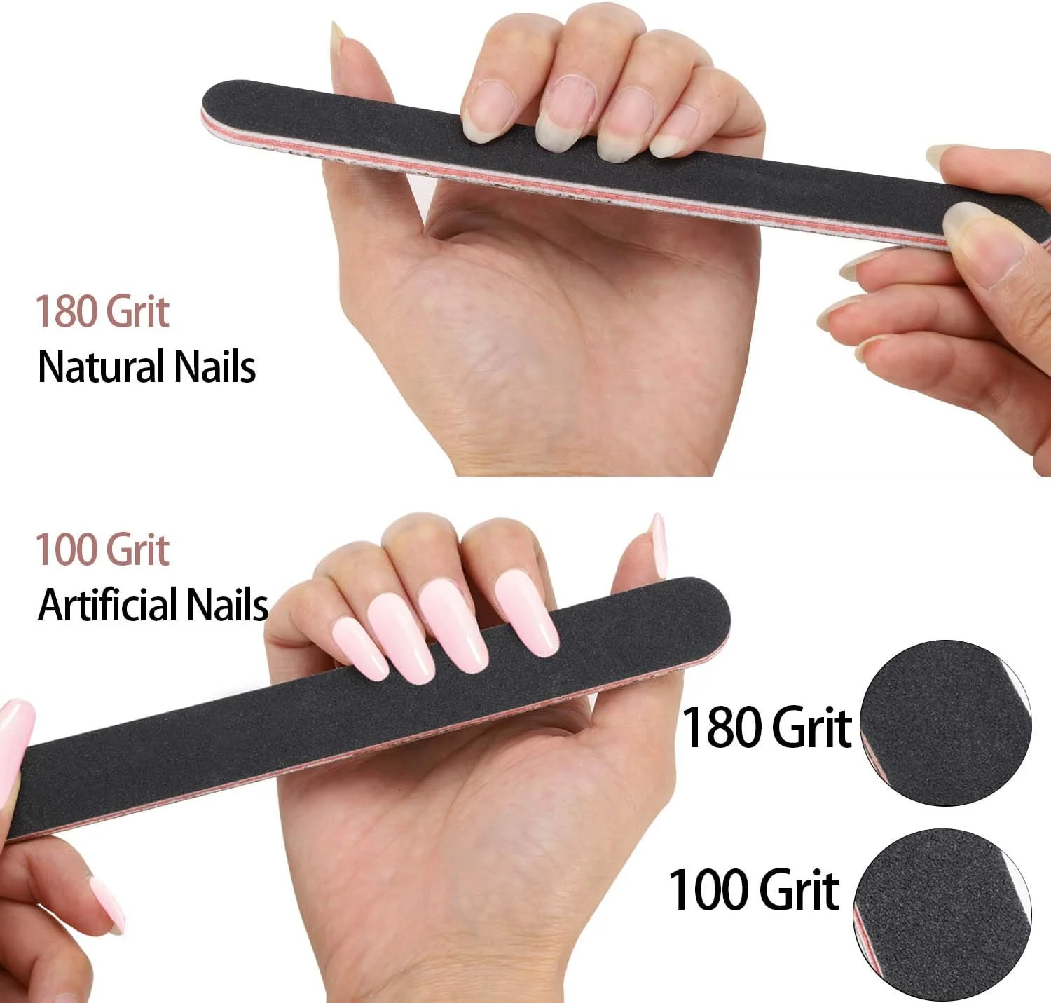 تی‌بست‌مکس 100 عدد چوب نارنجی برای ناخن، دو طرفه، چند منظوره، چوب کوتیکول چوبی، 6 عدد سوهان ناخن با گریت 100/180 و 6 عدد بافر بلاک