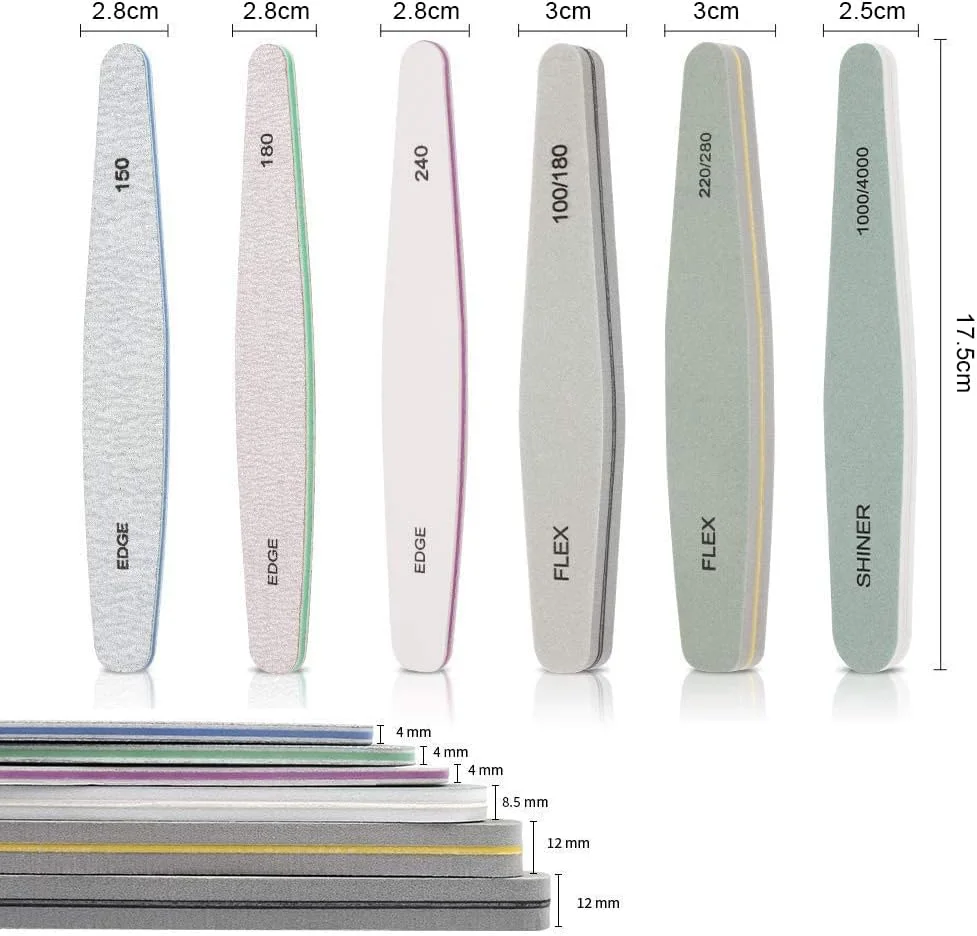بافر سوهان ناخن TOMVAES، بسته 6 عددی، ست سوهان ناخن ژلی، سوهان بافر ناخن حرفه ای، بلوک بافر ناخن، سوهان مانیکور طبیعی، پولیش ناخن، دو طرفه قابل شستشو