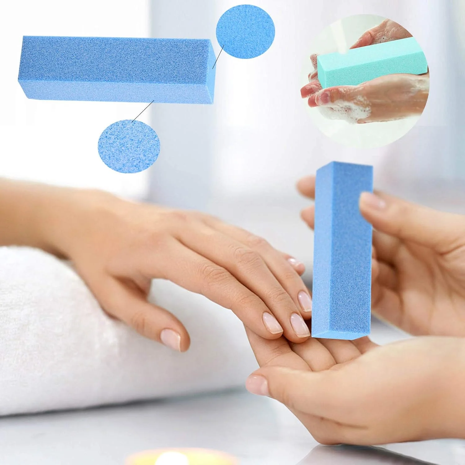 تی‌بست‌مکس 100 عدد چوب نارنجی برای ناخن، دو طرفه، چند منظوره، چوب کوتیکول چوبی، 6 عدد سوهان ناخن با گریت 100/180 و 6 عدد بافر بلاک