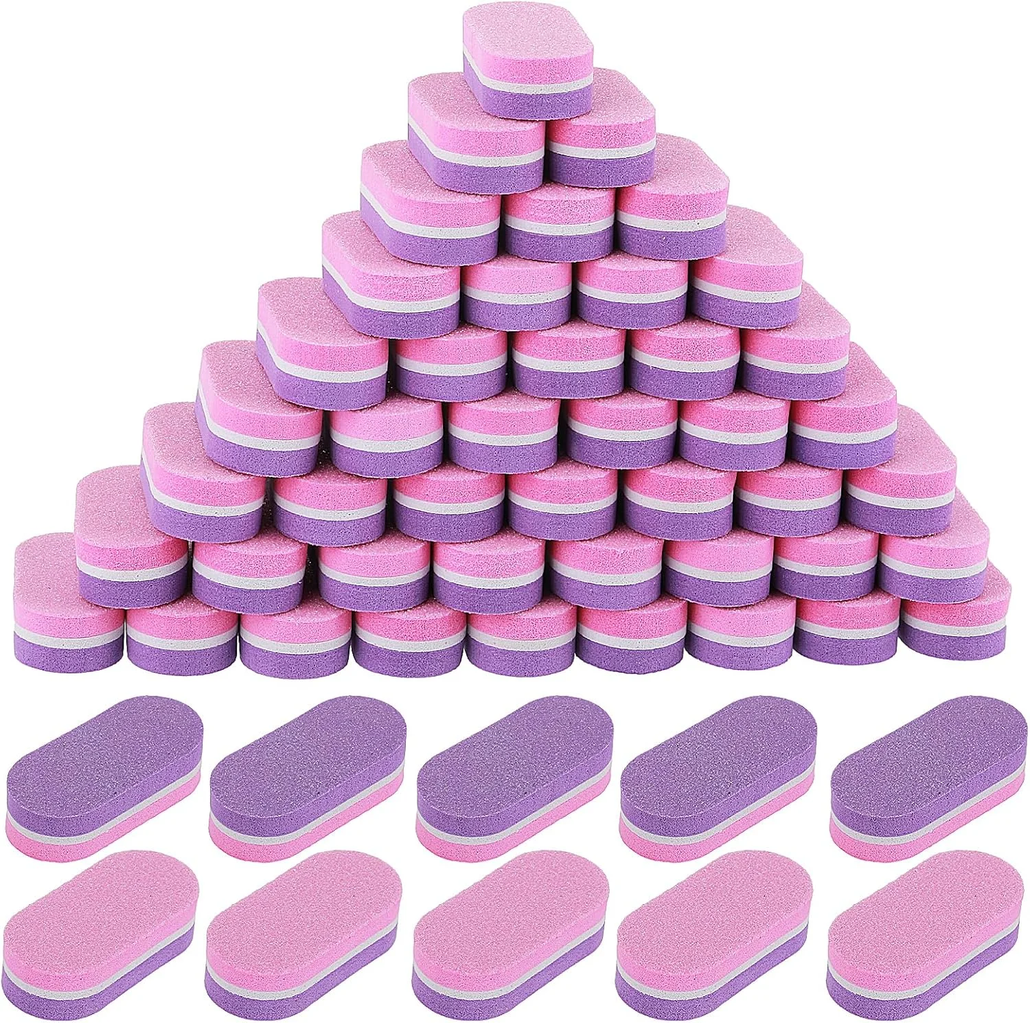 YUXIANLB بسته 50 عددی مینی اسفنجی بافر ناخن، سوهان و بافر ناخن دو طرفه با درجه زبری 100/180 برای صاف و صیقلی کردن ناخن های اکریلیک (صورتی و بنفش) YUXIANLB بسته 50 عددی مینی اسفنجی بافر ناخن، سوهان و بافر ناخن دو طرفه با درجه زبری 100/180 برای صاف و صیقلی کردن ناخن های اکریلیک (صورتی و بنفش)