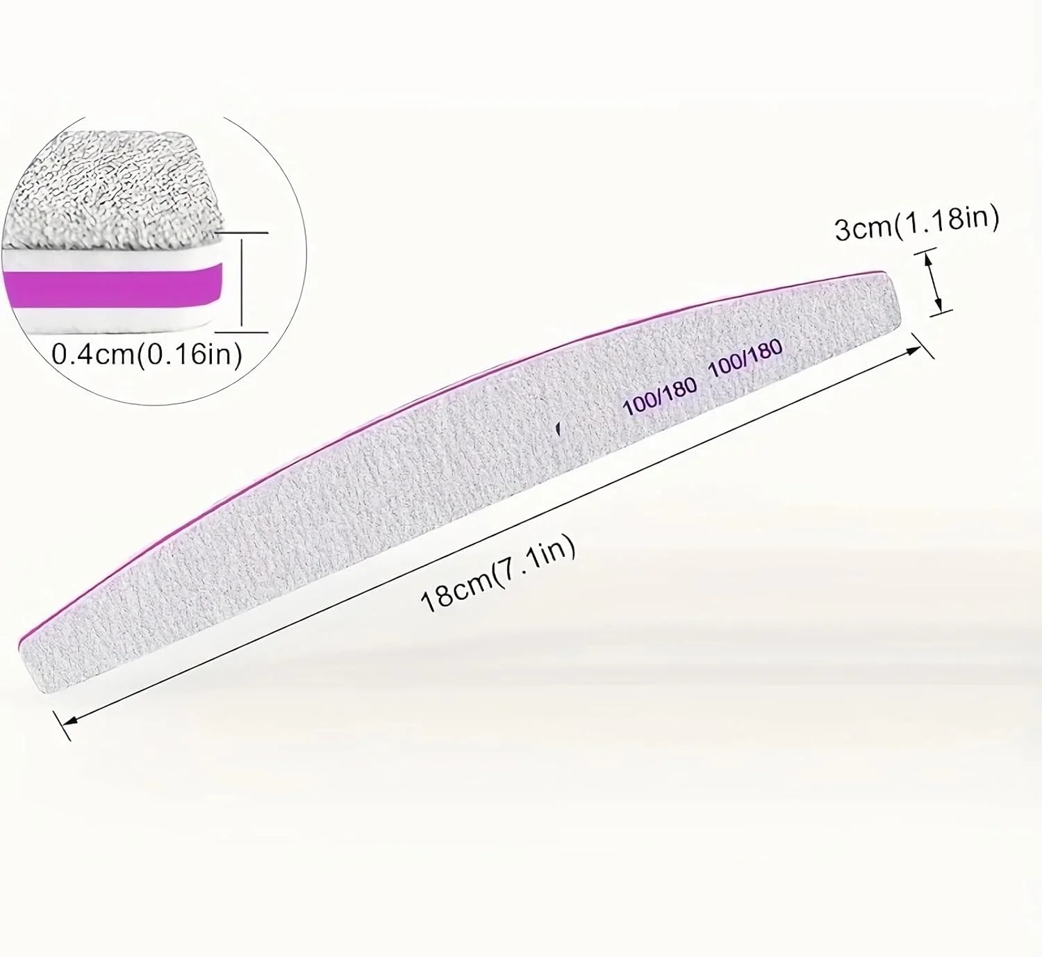 سوهان ناخن ZDXY، ۵۰ عدد، درجه زبری ۱۰۰/۱۸۰، بافر، حرفه ای، قابل استفاده مجدد، دو طرفه، ابزار مانیکور برای ناخن های اکریلیک