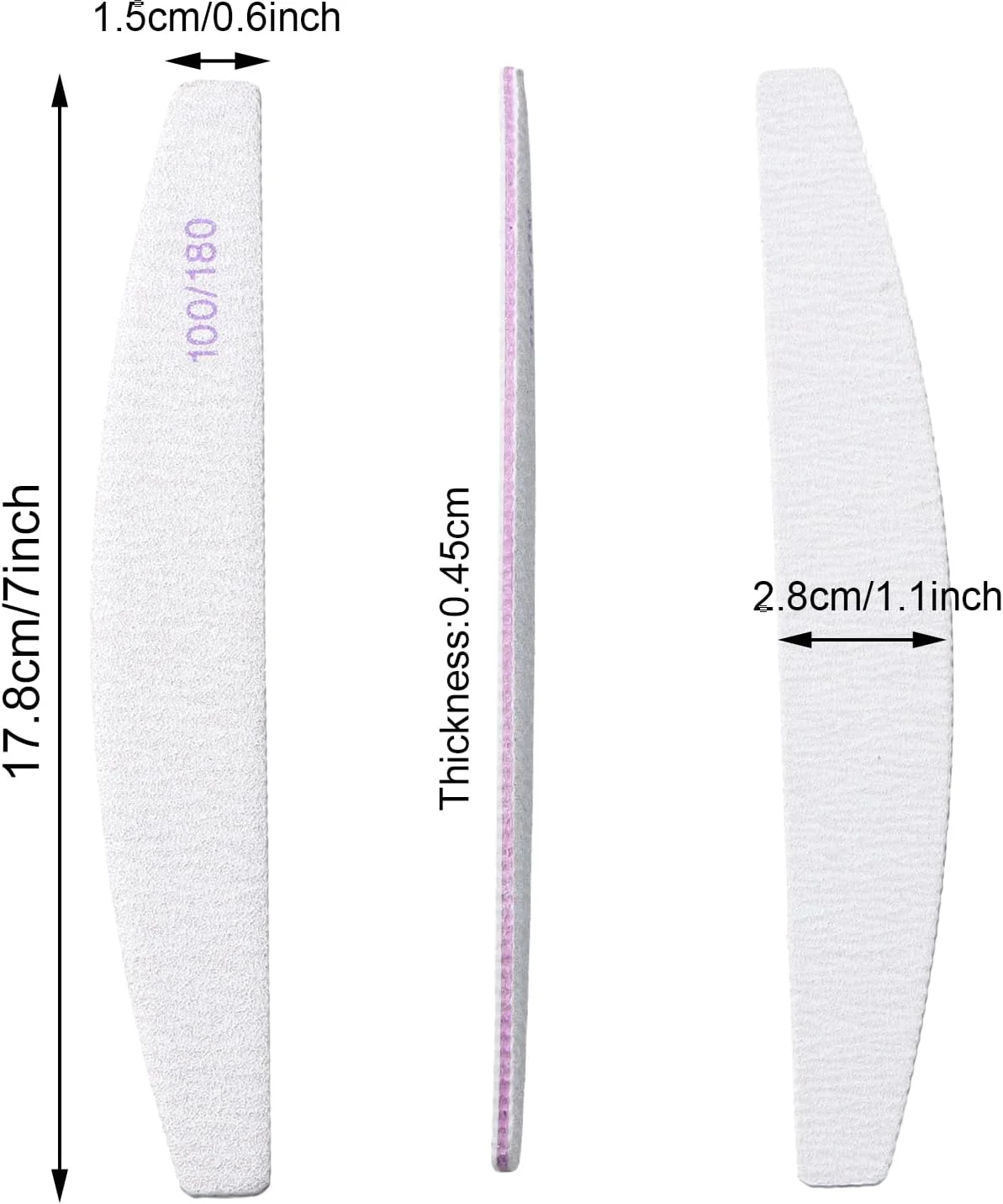 مجموعه ۲۵ عددی سوهان ناخن YILANJIN، سوهان سمباده ای دو طرفه با درجه زبری مختلف، بافر ناخن قابل استفاده مجدد، ابزار طراحی ناخن، سوهان برای ناخن های اکریلیک، طبیعی و مصنوعی، ایده آل برای استفاده در منزل و سالن