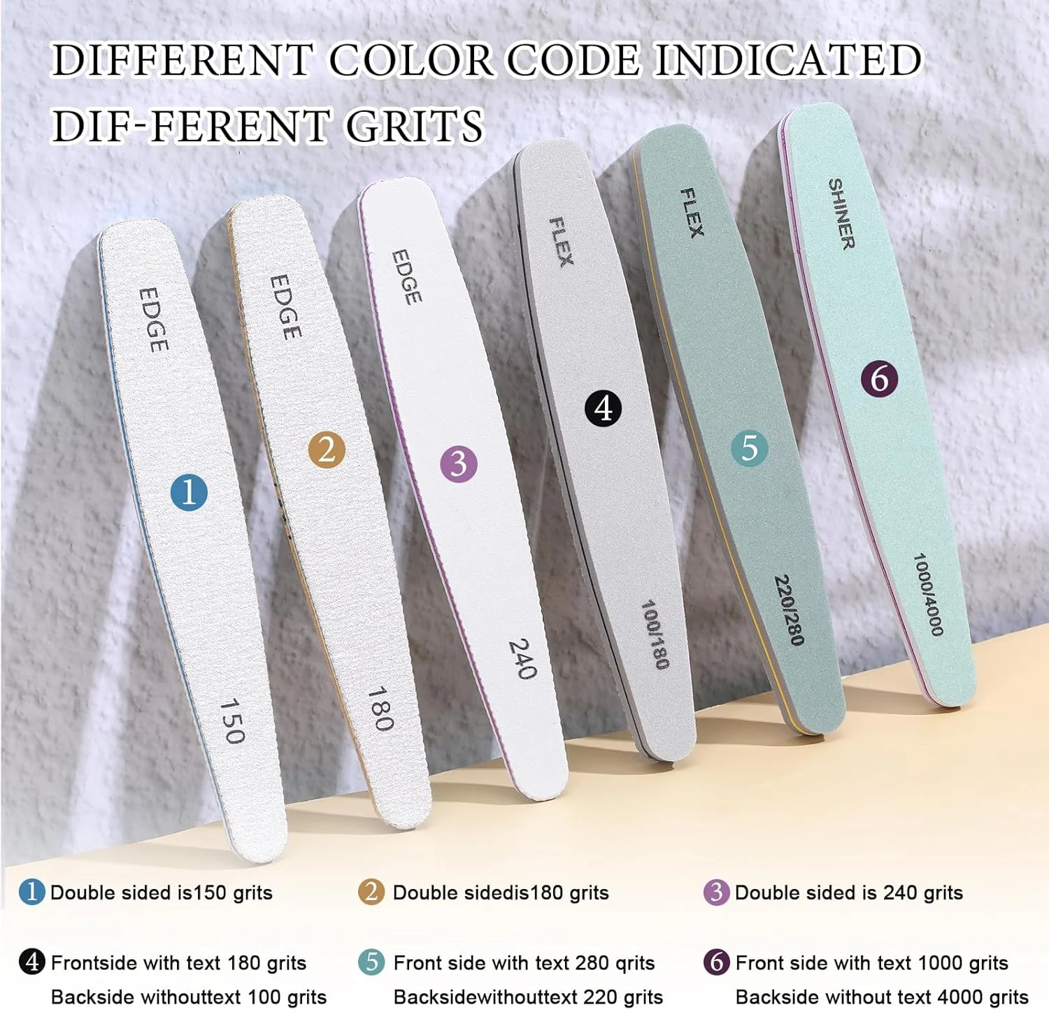 مجموعه سوهان و بافر ناخن 12 عددی YUXIANLB، سوهان ناخن حرفه ای با کاغذ سنباده، بلوک بافر ناخن، سوهان بافر ناخن، سمباده ناخن، درجه زبری 100/150/180/220/280