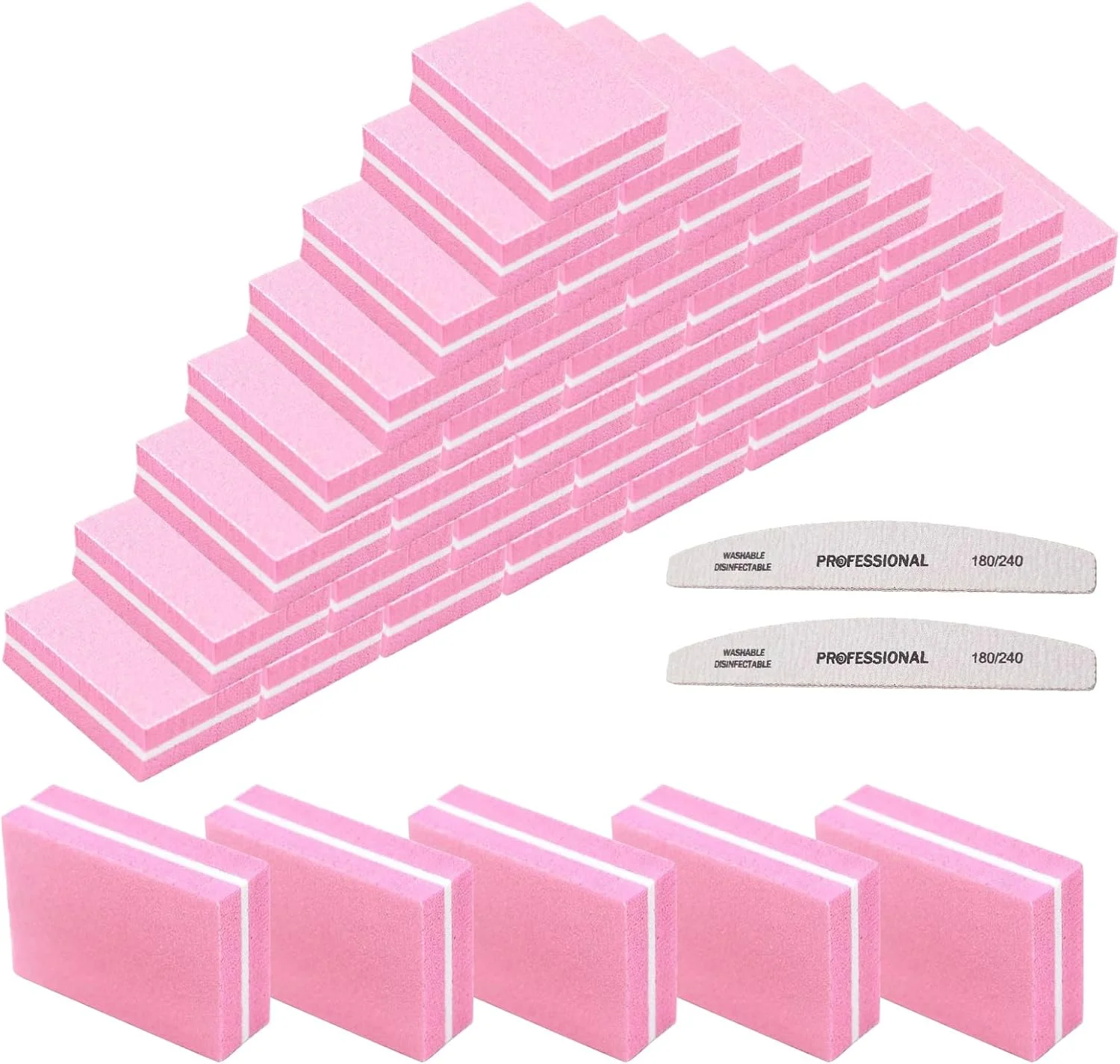 بلاک بافر ناخن VEGCOO، 60 عدد بافر ناخن، بلاک بافر دو طرفه گریت 100/180 برای ناخن های اکریلیک ژل طبیعی، ست ابزار مانیکور خانگی و سالنی بلاک بافر ناخن VEGCOO، 60 عدد بافر ناخن، بلاک بافر دو طرفه گریت 100/180 برای ناخن های اکریلیک ژل طبیعی، ست ابزار مانیکور خانگی و سالنی