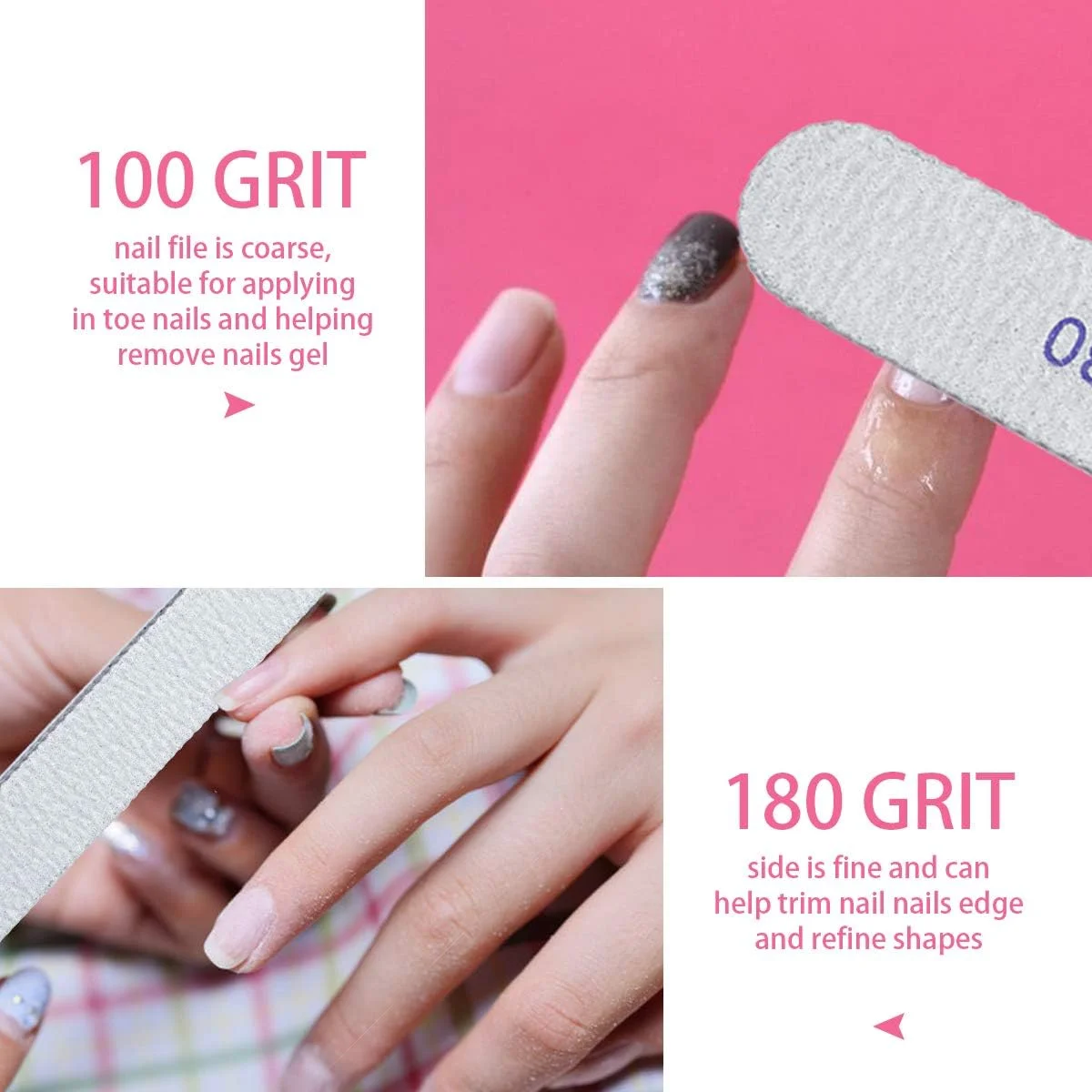 سوهان ناخن URAQT، بسته 15 عددی سوهان ناخن، دو طرفه 100/180، تخته های بافر یکبار مصرف، سوهان ناخن، ناخن های طبیعی و ناخن های ژلی، مقاوم در برابر سایش، قابل شستشو (مشکی)