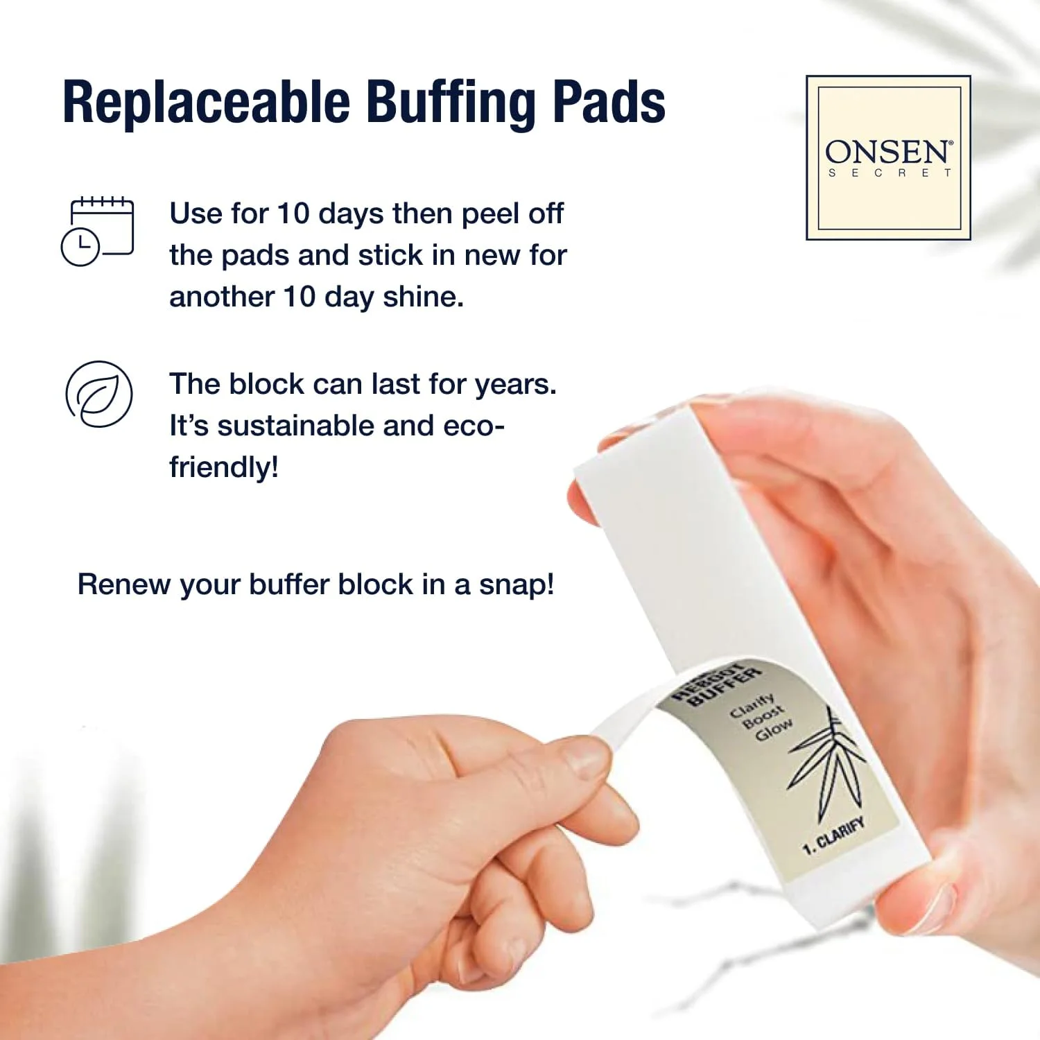 بافر ناخن حرفه ای Onsen Secret، بلوک بافر ناخن براق کننده نهایی با روش های بافر سه طرفه، بسته 1 عددی پدهای جایگزین بافر ناخن - ترکیبی سفید، خاکستری و سبز