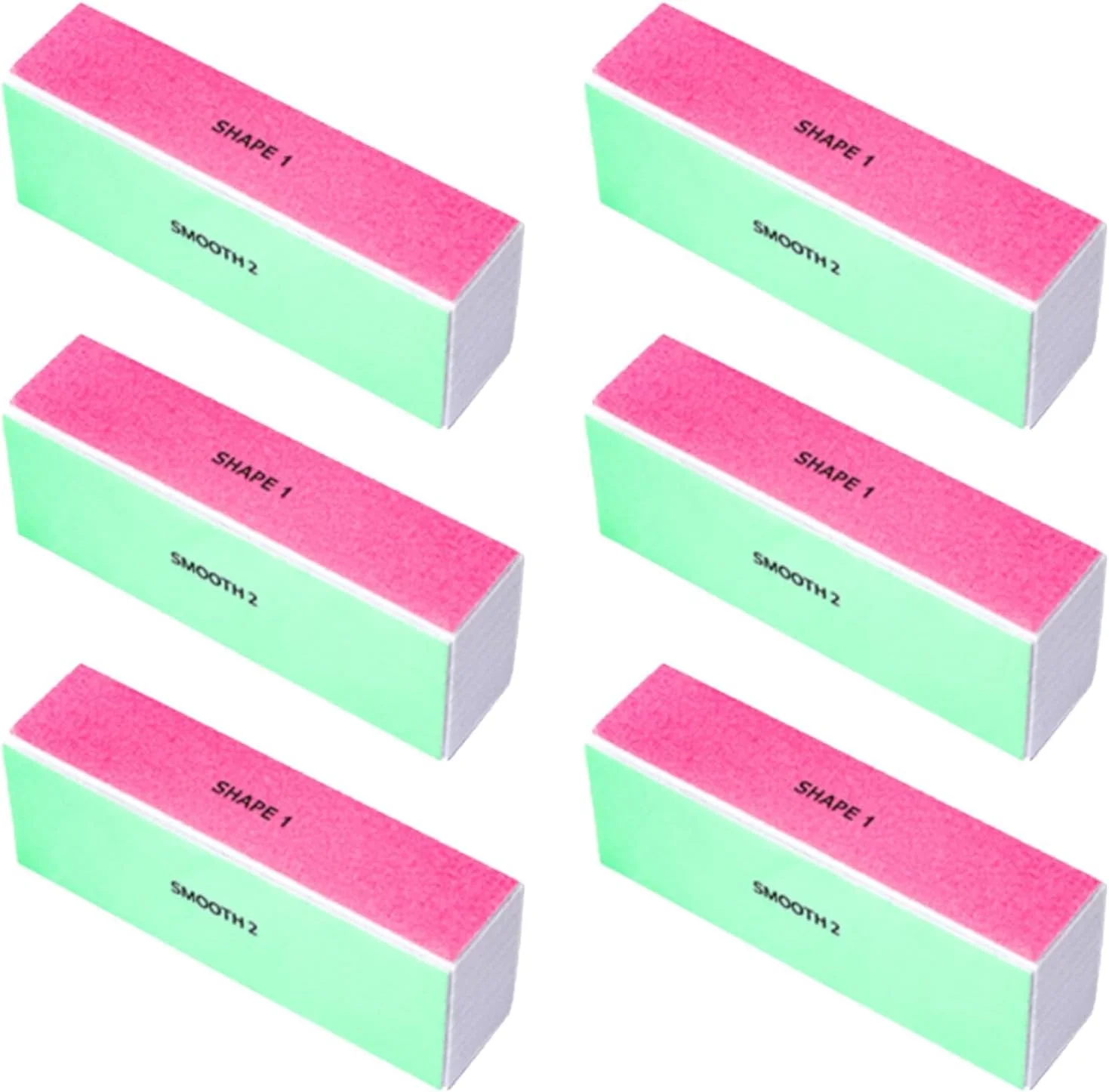 بافر پولیش ناخن - بسته 6 عددی بافر سمباده ای 4 مرحله ای، بافر ناخن، پولیش ناخن، ابزار مانیکور برای شکل دادن، صاف کردن و پولیش ناخن