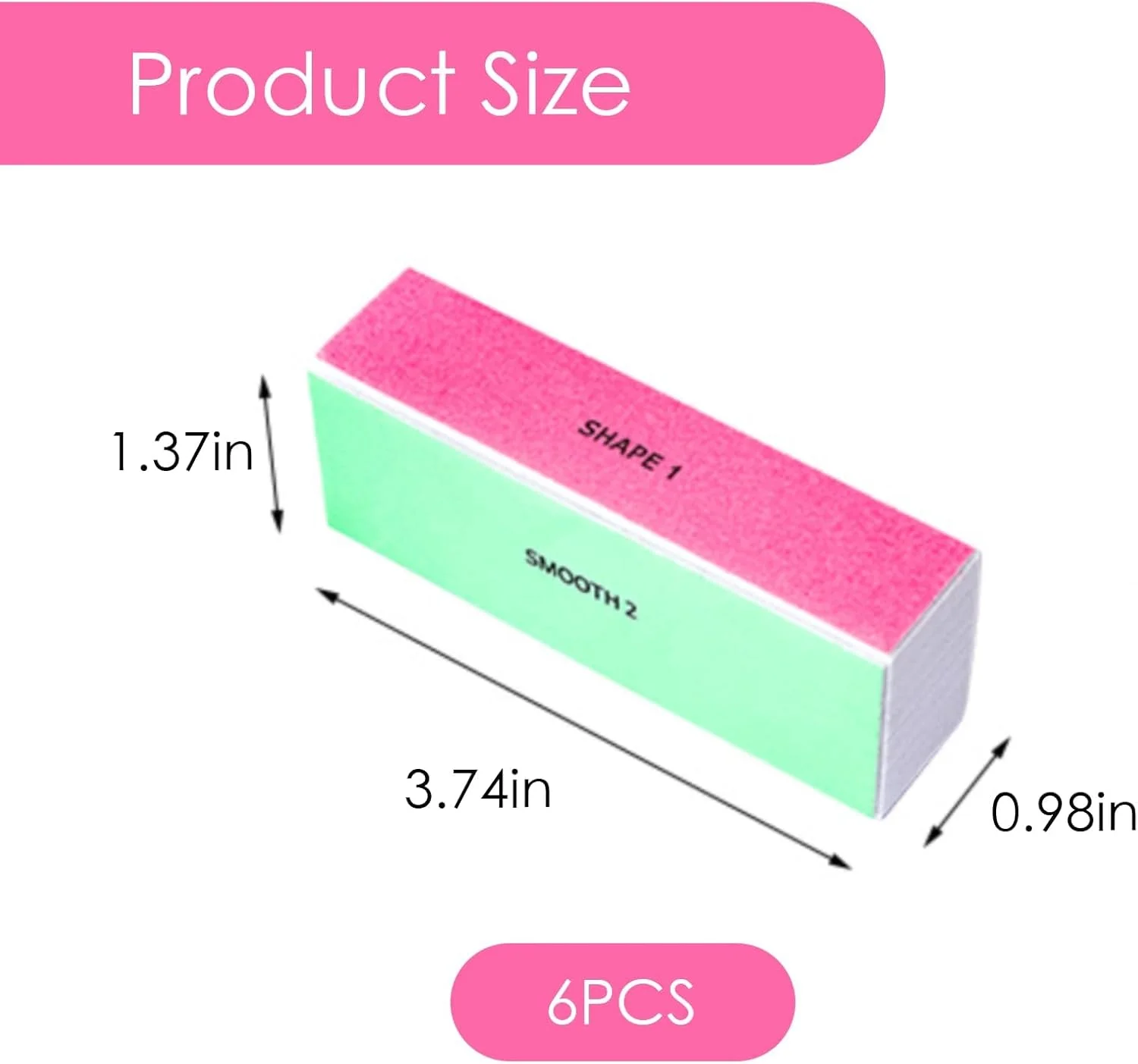 بافر پولیش ناخن - بسته 6 عددی بافر سمباده ای 4 مرحله ای، بافر ناخن، پولیش ناخن، ابزار مانیکور برای شکل دادن، صاف کردن و پولیش ناخن بافر پولیش ناخن - بسته 6 عددی بافر سمباده ای 4 مرحله ای، بافر ناخن، پولیش ناخن، ابزار مانیکور برای شکل دادن، صاف کردن و پولیش ناخن