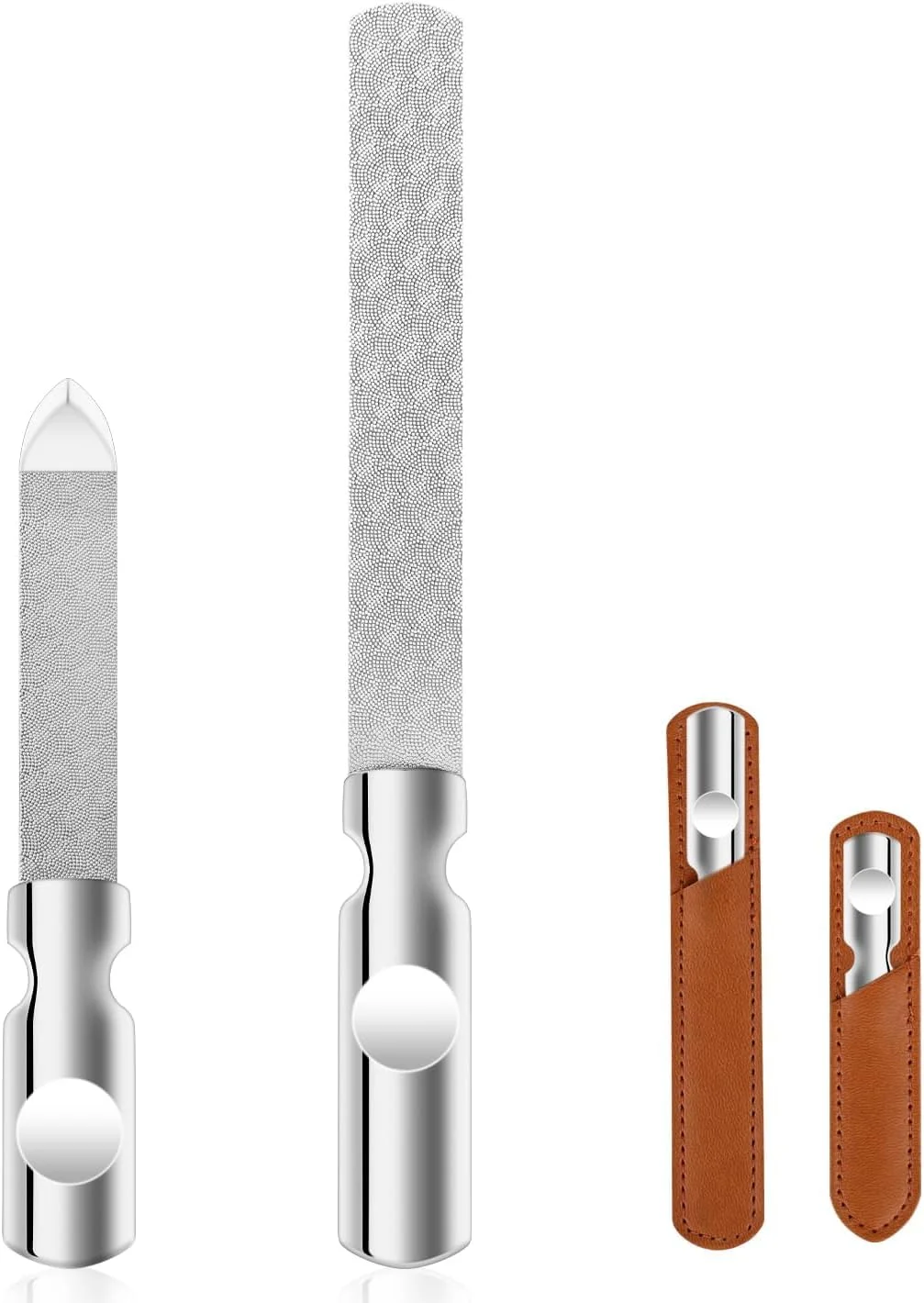 سوهان ناخن NALACAL، 2 عدد، سوهان ناخن استیل ضد زنگ، سوهان ناخن دو طرفه با دسته ضد لغزش، سوهان ناخن فلزی قابل استفاده مجدد برای ناخن های طبیعی، مناسب برای استفاده در منزل، سالن، مردان و زنان، ابزار مانیکور و پدیکور