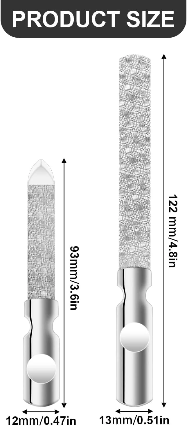 سوهان ناخن NALACAL، 2 عدد، سوهان ناخن استیل ضد زنگ، سوهان ناخن دو طرفه با دسته ضد لغزش، سوهان ناخن فلزی قابل استفاده مجدد برای ناخن های طبیعی، مناسب برای استفاده در منزل، سالن، مردان و زنان، ابزار مانیکور و پدیکور سوهان ناخن NALACAL، 2 عدد، سوهان ناخن استیل ضد زنگ، سوهان ناخن دو طرفه با دسته ضد لغزش، سوهان ناخن فلزی قابل استفاده مجدد برای ناخن های طبیعی، مناسب برای استفاده در منزل، سالن، مردان و زنان، ابزار مانیکور و پدیکور