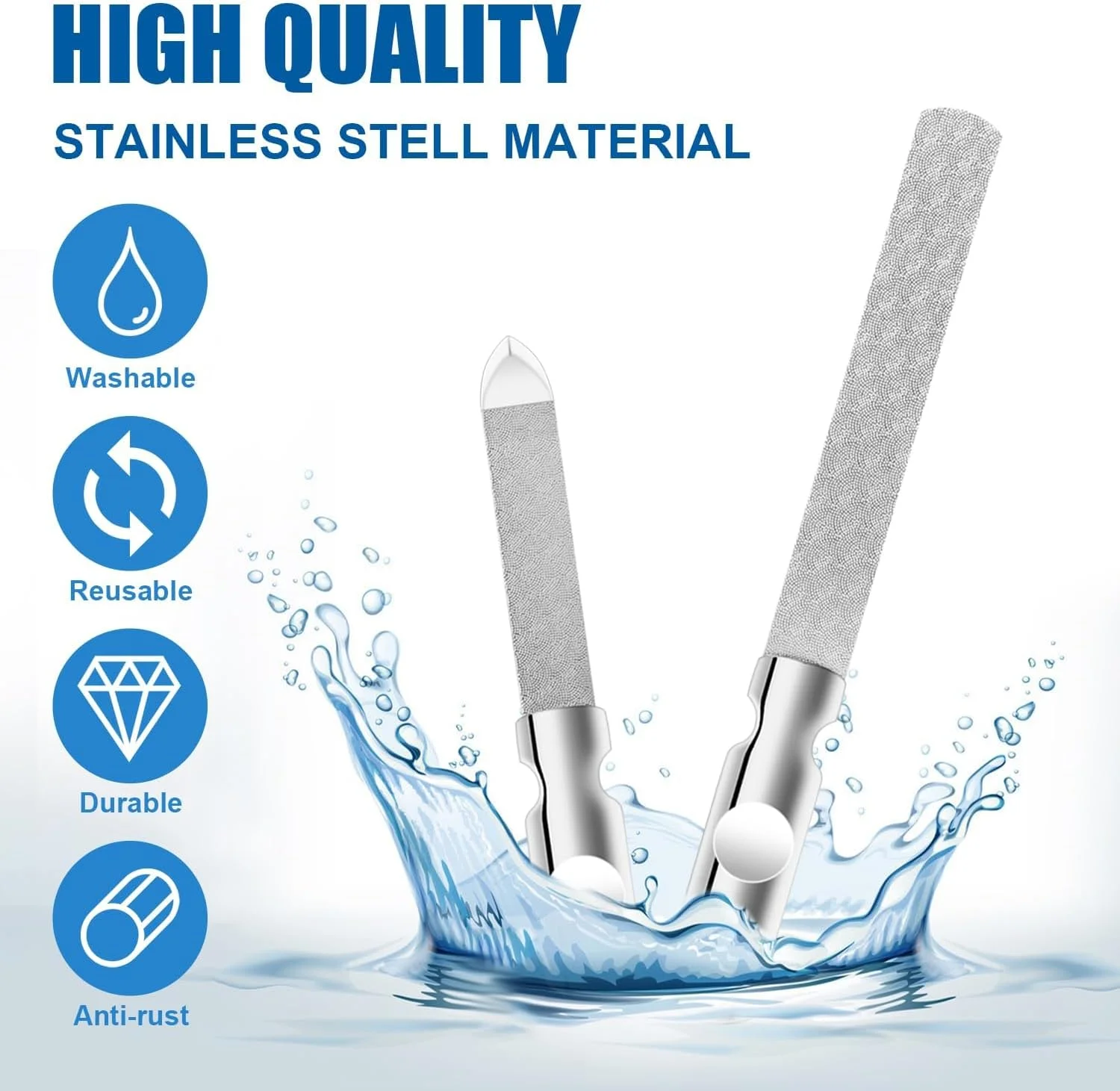 سوهان ناخن NALACAL، 2 عدد، سوهان ناخن استیل ضد زنگ، سوهان ناخن دو طرفه با دسته ضد لغزش، سوهان ناخن فلزی قابل استفاده مجدد برای ناخن های طبیعی، مناسب برای استفاده در منزل، سالن، مردان و زنان، ابزار مانیکور و پدیکور سوهان ناخن NALACAL، 2 عدد، سوهان ناخن استیل ضد زنگ، سوهان ناخن دو طرفه با دسته ضد لغزش، سوهان ناخن فلزی قابل استفاده مجدد برای ناخن های طبیعی، مناسب برای استفاده در منزل، سالن، مردان و زنان، ابزار مانیکور و پدیکور