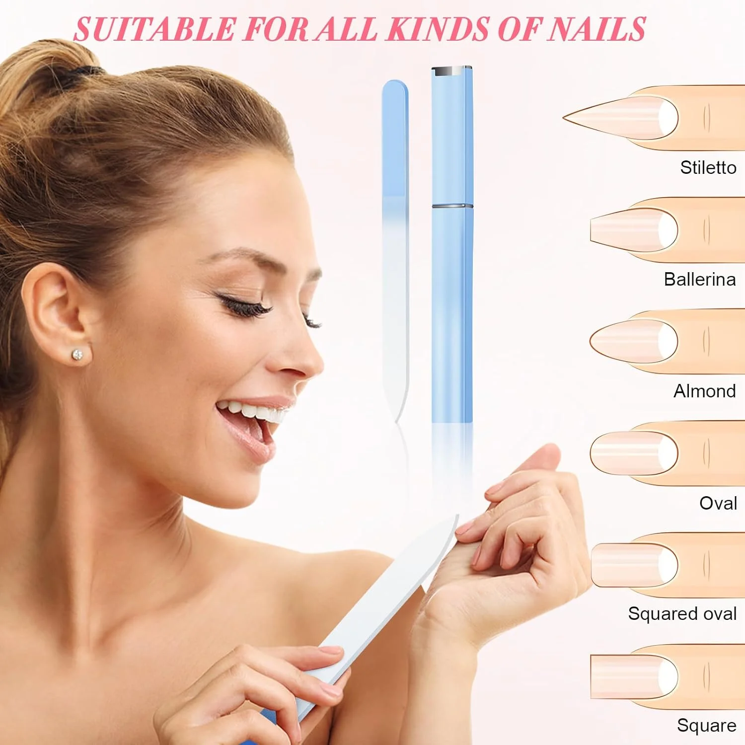 سوهان ناخن شیشه ای NICEMOVIC بسته 6 عددی برای ناخن های طبیعی، هدیه ای مناسب برای نوجوانان، دختران، زنان و بزرگسالان، هدیه ای برای عید پاک، ولنتاین، تولد و کریسمس برای نوجوانان، دختران، نوه ها، مادر، همسر، سوهان ناخن و بافر