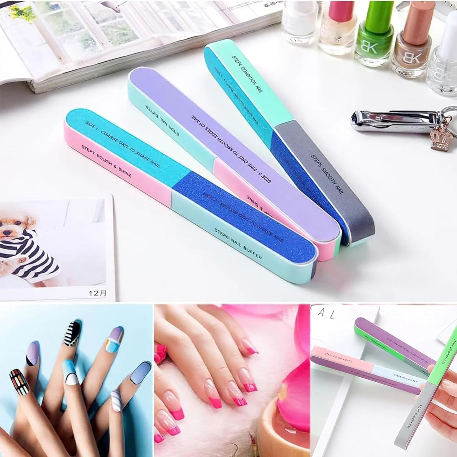 بافر ناخن، 4 عدد بلوک بافر ناخن، سوهان ناخن حرفه ای، برای از بین بردن ناخن های ژلی آکریلیک بلوک مانیکور، استفاده در سالن خانگی زنان، مستقیم، پولیش سنباده زنی پدیکور. بافر ناخن، 4 عدد بلوک بافر ناخن، سوهان ناخن حرفه ای، برای از بین بردن ناخن های ژلی آکریلیک بلوک مانیکور، استفاده در سالن خانگی زنان، مستقیم، پولیش سنباده زنی پدیکور.