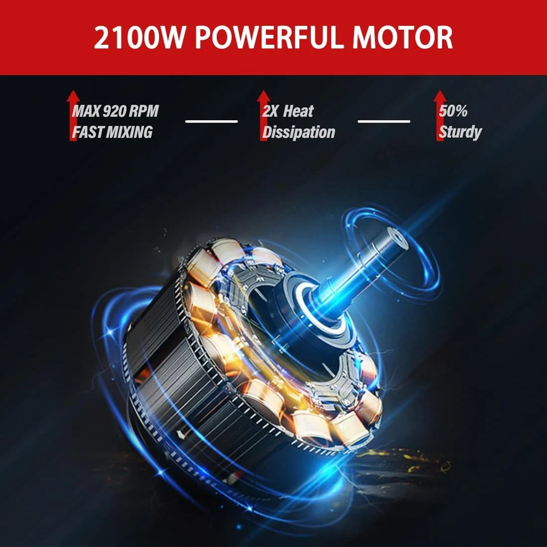 همزن برقی ملات و سیمان MOZOGOT با 6 سرعت به همراه 2 دستکش، همزن قابل حمل برای مخلوط کردن گل، سیمان، ملات، رنگ و خوراک دام