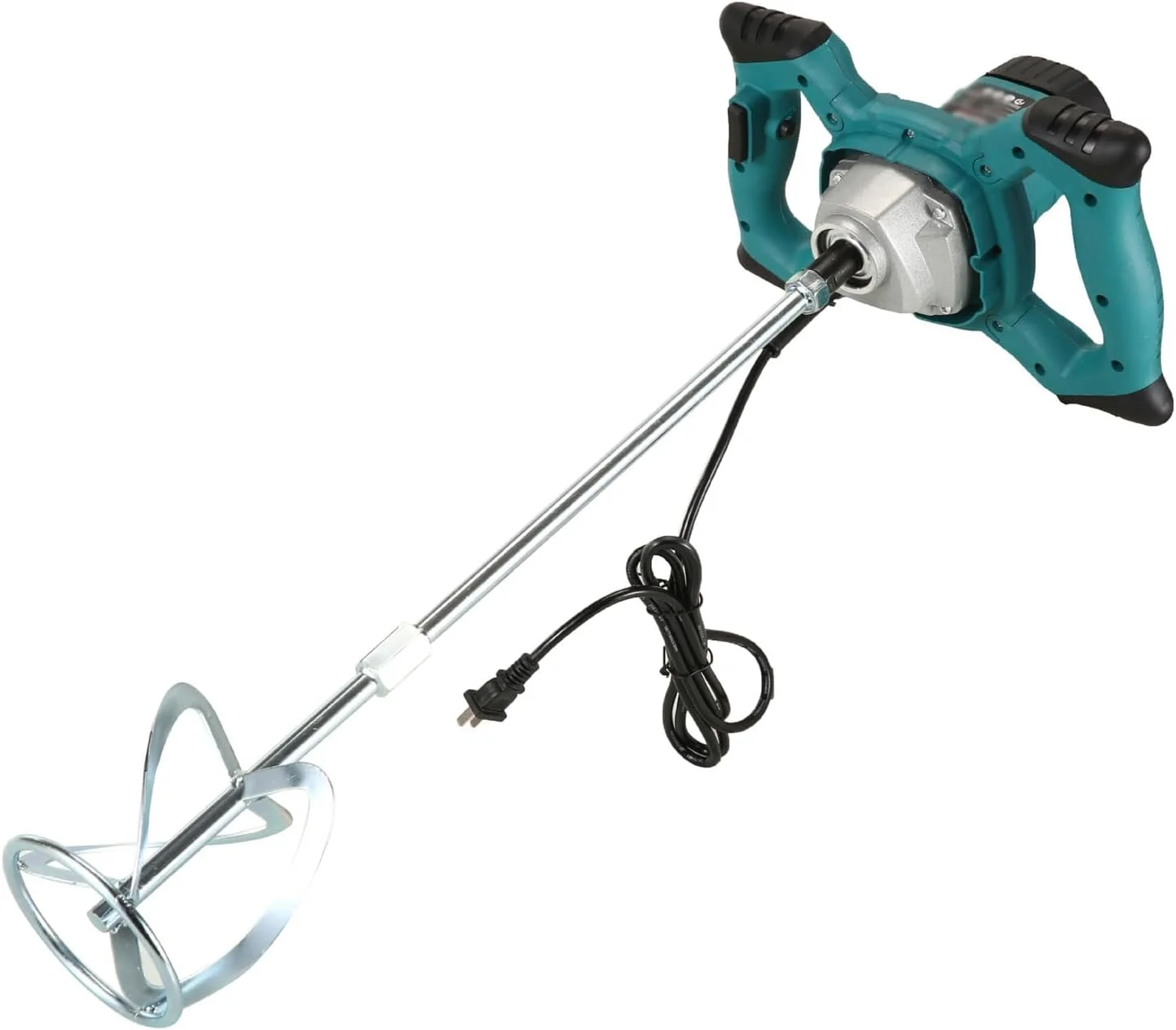 میکسر سیمان برقی 2100 وات، میکسر گچ قابل حمل با 6 سرعت قابل تنظیم، میله اختلاط 60 سانتی متری، ابزار همزن دریل پارویی برای گل، سیمان، ملات، رنگ