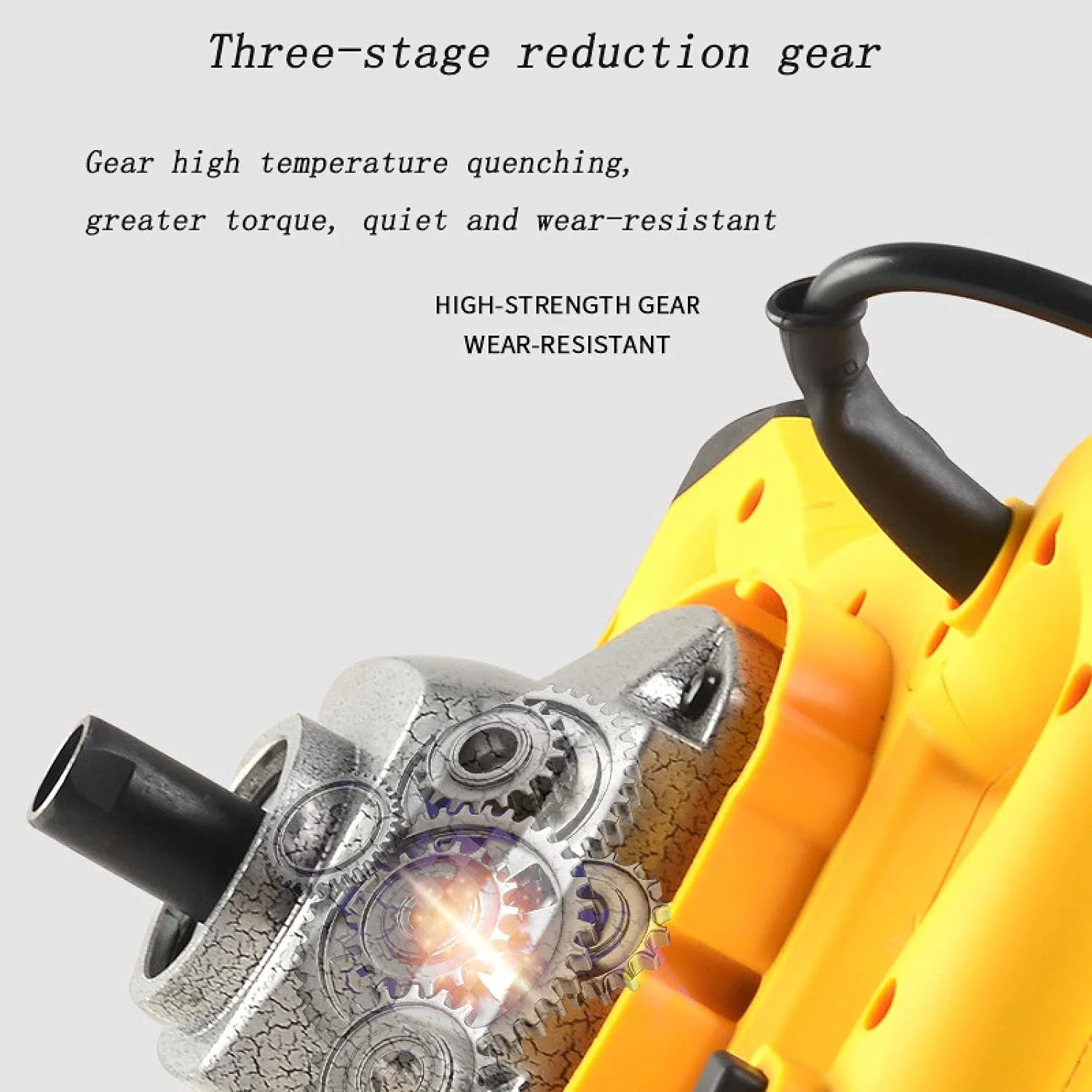 میکسر برقی ملات سیمان بتن قابل تنظیم 6 سرعته 2400 واتی gxyglsgysgjs، ابزار همزن دریل سیمان گچ، زرد