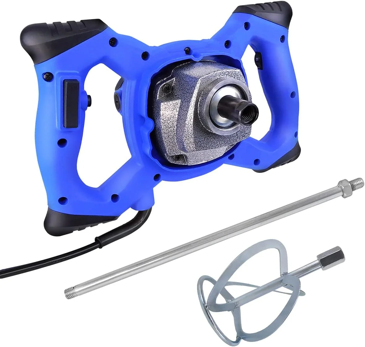 میکسر برقی پارویی با 6 سرعت قابل تنظیم، 1600 وات، میکسر بتن دستی قابل حمل، میکسر گچ، میکسر سیمان 220 ولت، ابزار همزن - استفاده آسان