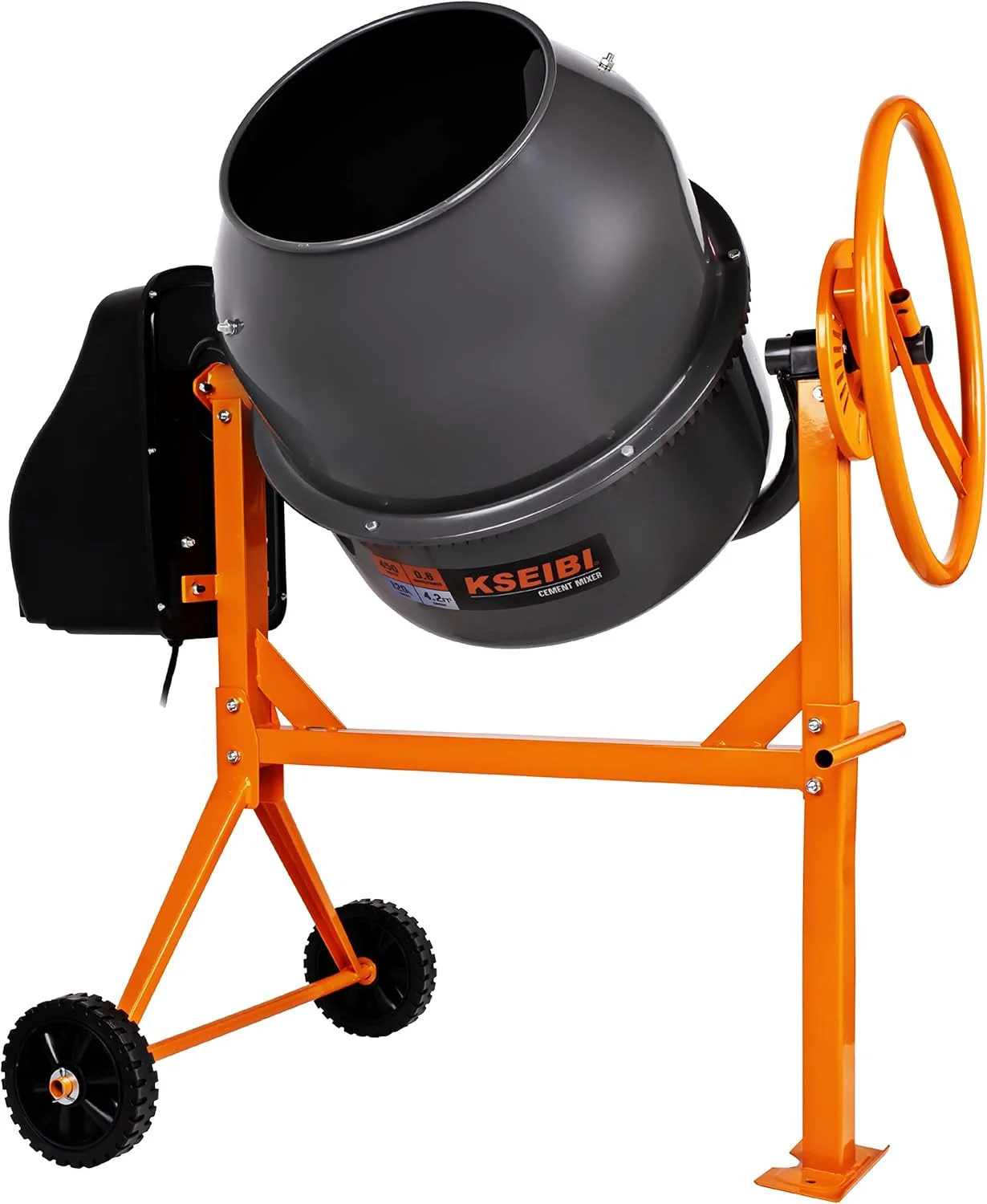 میکسر سیمان KSEIBI با توان 850 وات و ظرفیت مخزن 200 لیتر، دستگاه مخلوط کن سیمان قابل حمل برای گچ، ملات، بذر، خوراک، ایمن و کاربرپسند.