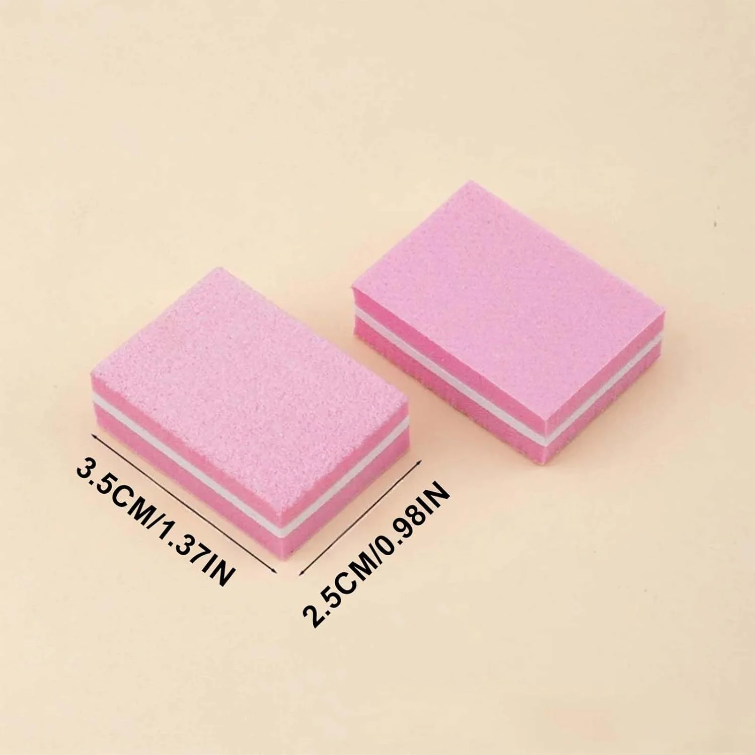 بلاک های بافر ناخن - بسته 50 عددی سوهان ناخن حرفه ای ShiningUU، بافر دو طرفه گریت 100/180 برای ناخن های اکریلیک و ژل، ابزار مانیکور سوهان ناخن بافر برای استفاده در سالن، صورتی