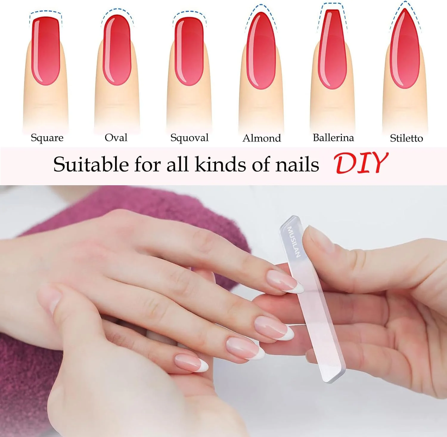 ست سوهان ناخن شیشه ای کریستالی MUSILAN، 3 عددی، سوهان ناخن شیشه ای برای مانیکور و پدیکور حرفه ای، مراقبت از ناخن، شامل 3 سوهان ناخن کریستالی، سوهان ناخن شیشه ای برای ناخن های طبیعی و ناخن های اکریلیک