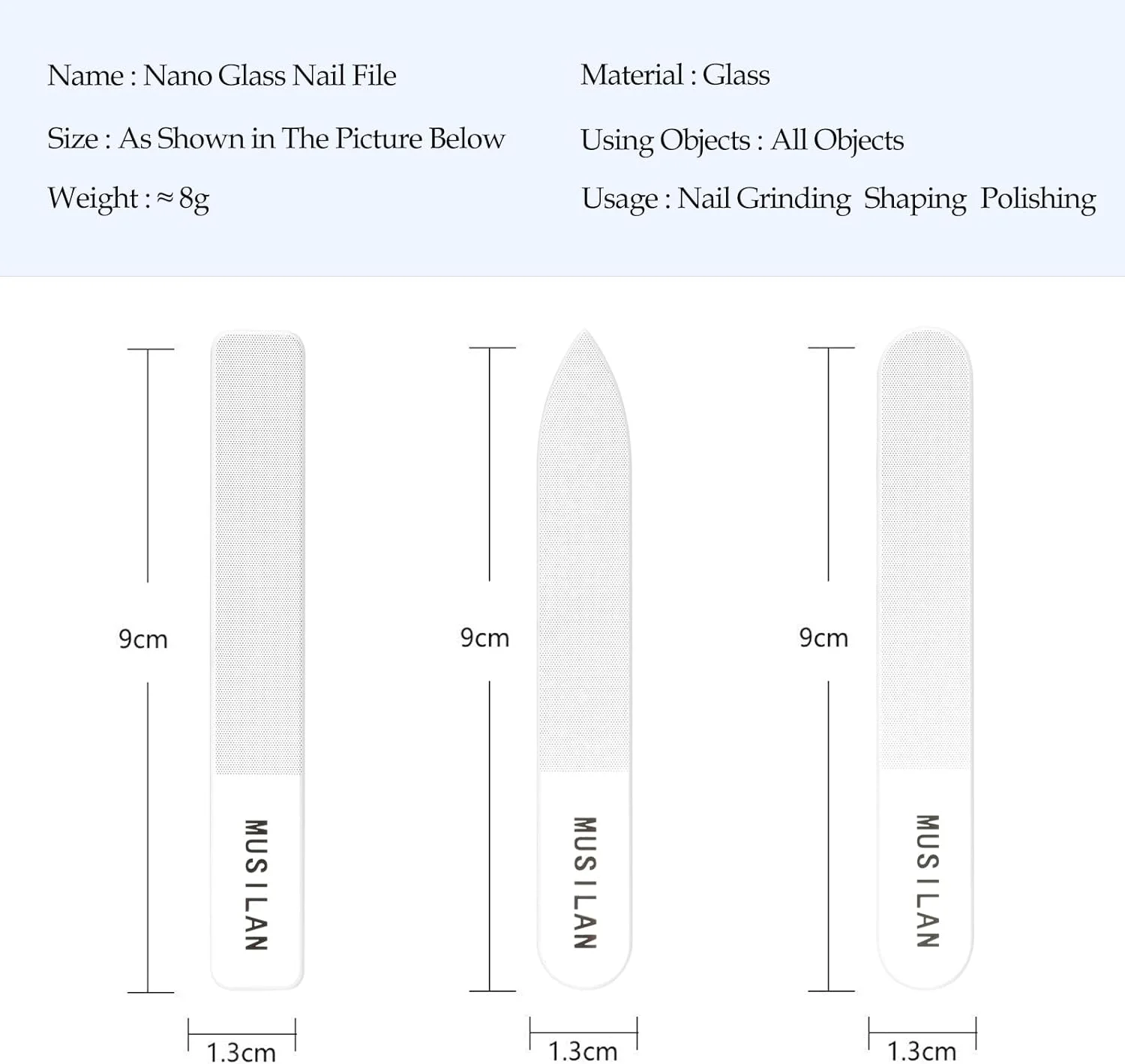 ست سوهان ناخن شیشه ای کریستالی MUSILAN، 3 عددی، سوهان ناخن شیشه ای برای مانیکور و پدیکور حرفه ای، مراقبت از ناخن، شامل 3 سوهان ناخن کریستالی، سوهان ناخن شیشه ای برای ناخن های طبیعی و ناخن های اکریلیک