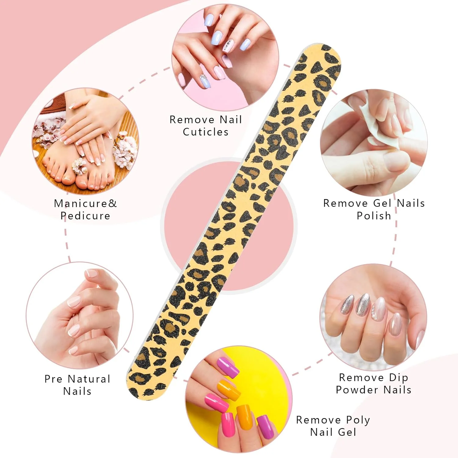 مجموعه 50 عددی سوهان ناخن MWOOT، طراحی ناخن، سوهان ناخن دو طرفه، تخته سنباده بافر حرفه ای مانیکور، طرح پلنگی مجموعه 50 عددی سوهان ناخن MWOOT، طراحی ناخن، سوهان ناخن دو طرفه، تخته سنباده بافر حرفه ای مانیکور، طرح پلنگی