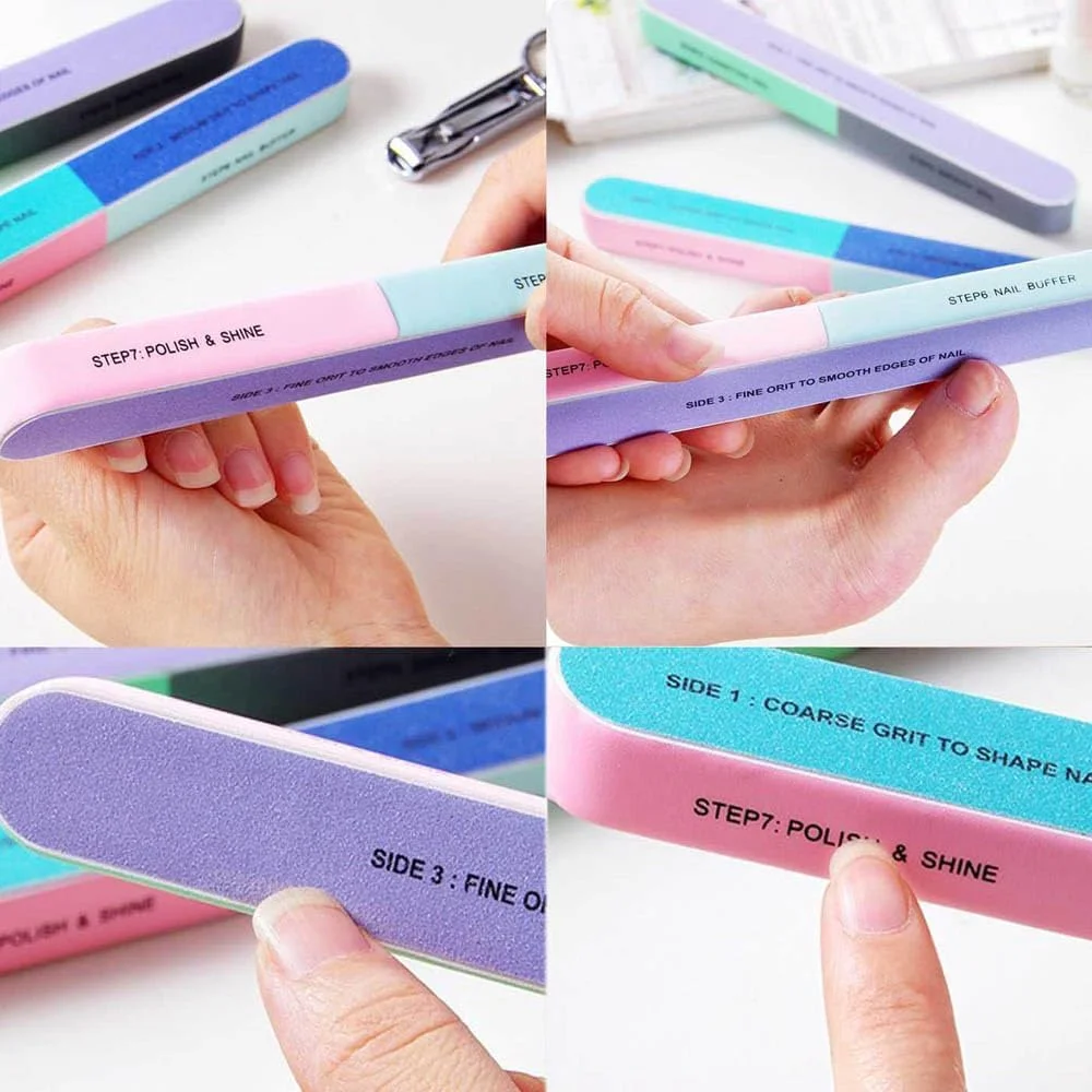 سوهان ناخن و بافر بلاک ابزار مراقبت از ناخن، همه کاره برای شکل دادن و پولیش، استفاده آسان بسته 2 عددی سوهان ناخن و بافر بلاک ابزار مراقبت از ناخن، همه کاره برای شکل دادن و پولیش، استفاده آسان بسته 2 عددی