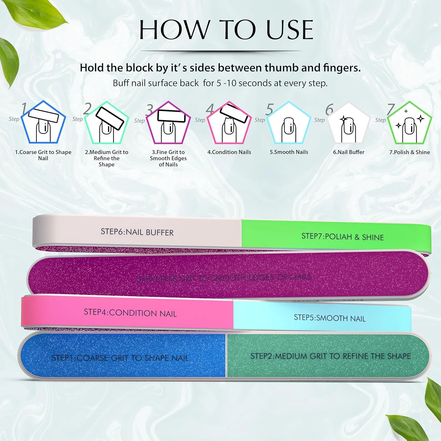 بلاک بافر ناخن 7 طرفه Morary برای درخشش و صافی ناخن های طبیعی، بلاک بافر ارتقا یافته هفت مرحله ای، پولیشر، سوهان ناخن، بافر 150/320/600/1200/4000 گریت برای درخشش و بافر کردن ناخن ها بلاک بافر ناخن 7 طرفه Morary برای درخشش و صافی ناخن های طبیعی، بلاک بافر ارتقا یافته هفت مرحله ای، پولیشر، سوهان ناخن، بافر 150/320/600/1200/4000 گریت برای درخشش و بافر کردن ناخن ها