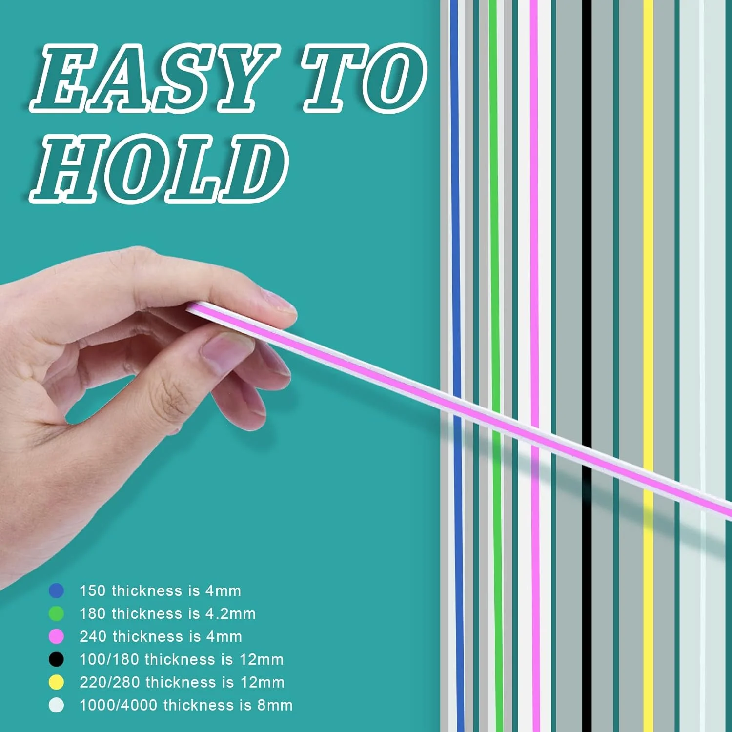 سوهان ناخن حرفه ای مورگلس، 6 عدد سوهان بافر ناخن برای پولیش ناخن، بافر ناخن حرفه ای برای پولیش مانیکور دو طرفه سوهان ناخن حرفه ای مورگلس، 6 عدد سوهان بافر ناخن برای پولیش ناخن، بافر ناخن حرفه ای برای پولیش مانیکور دو طرفه