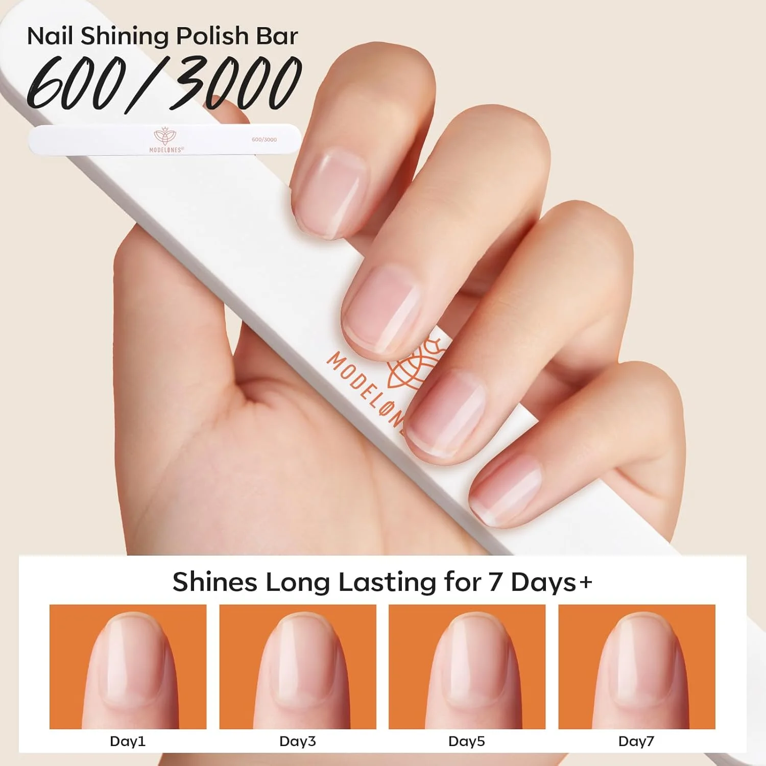 سوهان ناخن و بافر ناخن Modelones، 4 عدد، تخته سنباده دو طرفه 100/150/180 گریت و چوب پولیش براق کننده ناخن 600/3000، قابل شستشو، ضد خم شدن و ضد افتادن سوهان ناخن و بافر ناخن Modelones، 4 عدد، تخته سنباده دو طرفه 100/150/180 گریت و چوب پولیش براق کننده ناخن 600/3000، قابل شستشو، ضد خم شدن و ضد افتادن