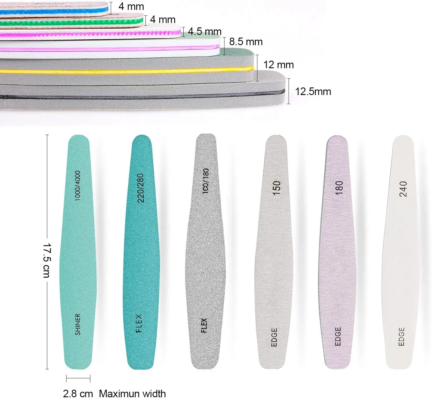 سوهان ناخن MAYCREATE®، مجموعه 6 عددی سوهان ناخن ژلی، سوهان بافر ناخن، بلوک سوهان ناخن زبر قابل شستشو، پولیش و بافر، سمباده دو طرفه برای ناخن های اکریلیک و ناخن های طبیعی سوهان ناخن MAYCREATE®، مجموعه 6 عددی سوهان ناخن ژلی، سوهان بافر ناخن، بلوک سوهان ناخن زبر قابل شستشو، پولیش و بافر، سمباده دو طرفه برای ناخن های اکریلیک و ناخن های طبیعی